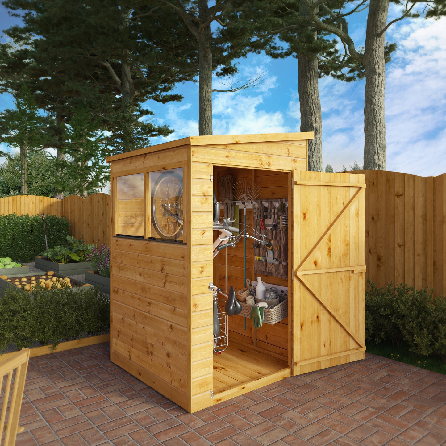 4 x 4 Modular Shiplap Pent Wooden Shed