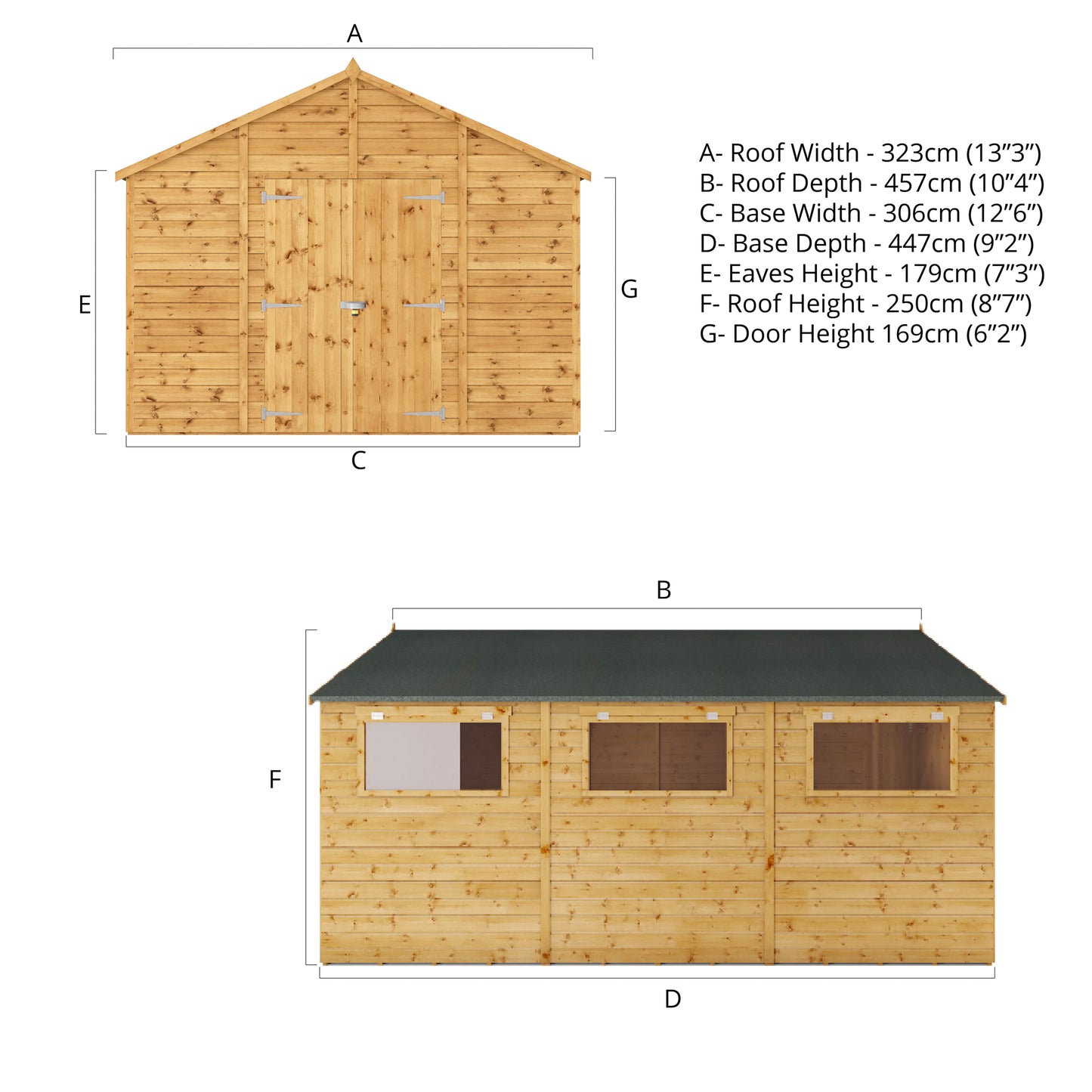 15 x 10 Premium Shiplap Apex Workshop