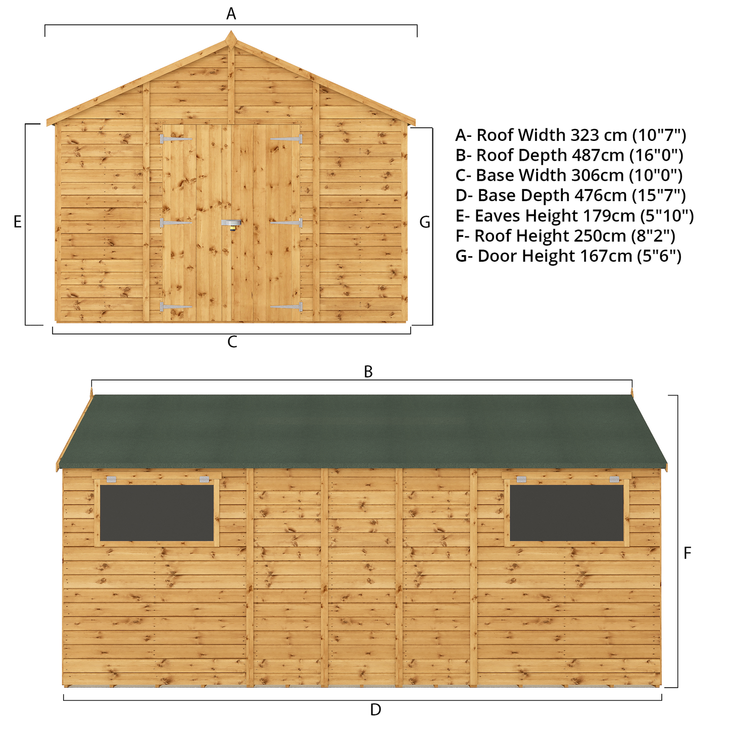 16 x 10 Premium Shiplap Apex Workshop