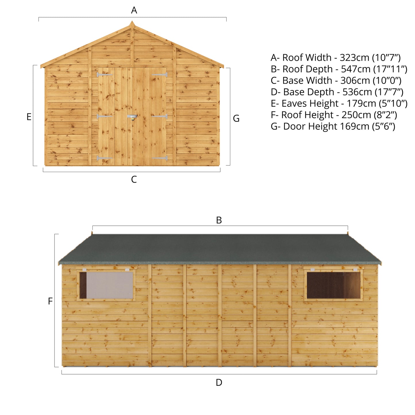 18 x 10 Premium Shiplap Apex Workshop