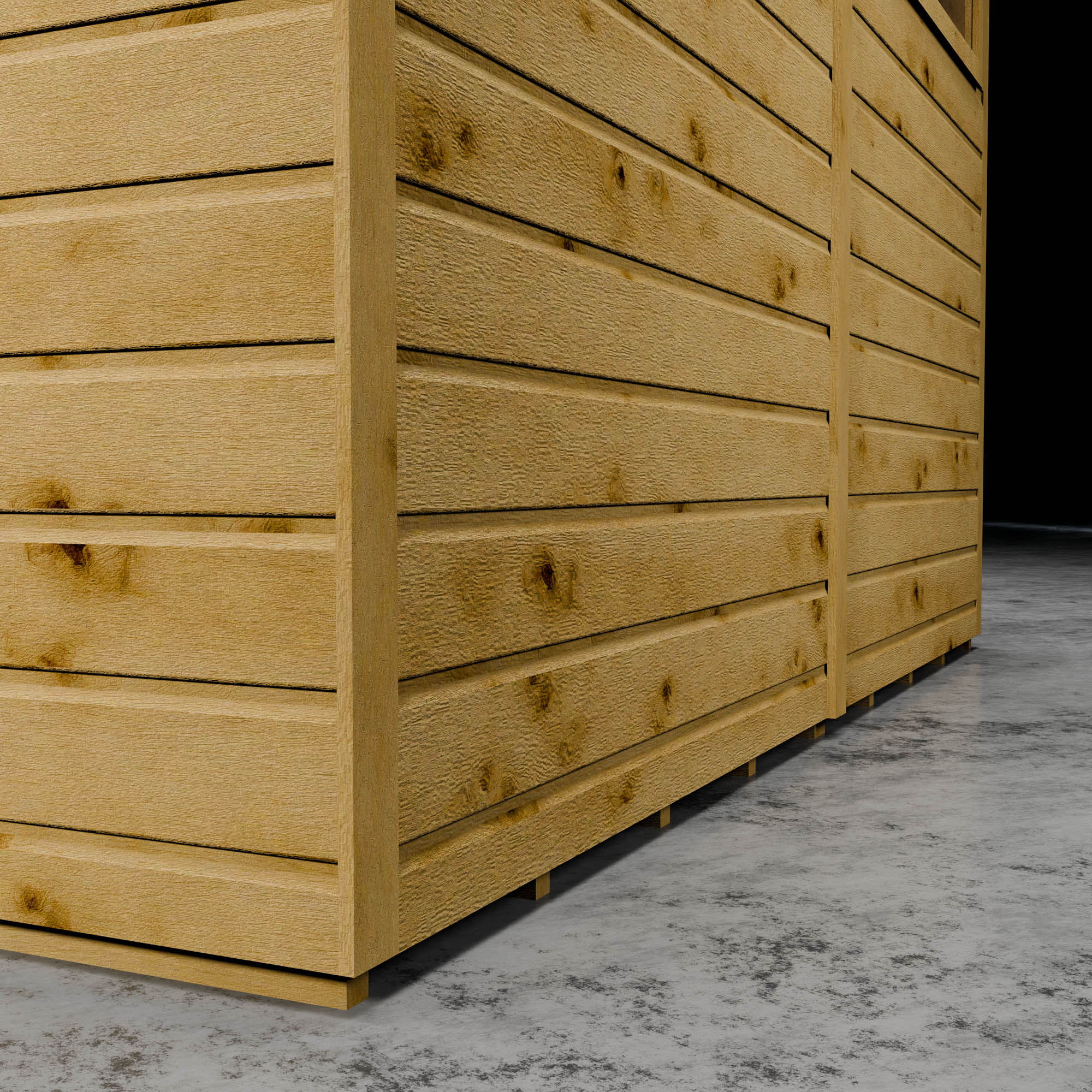 Wooden shiplap cladding of a shed