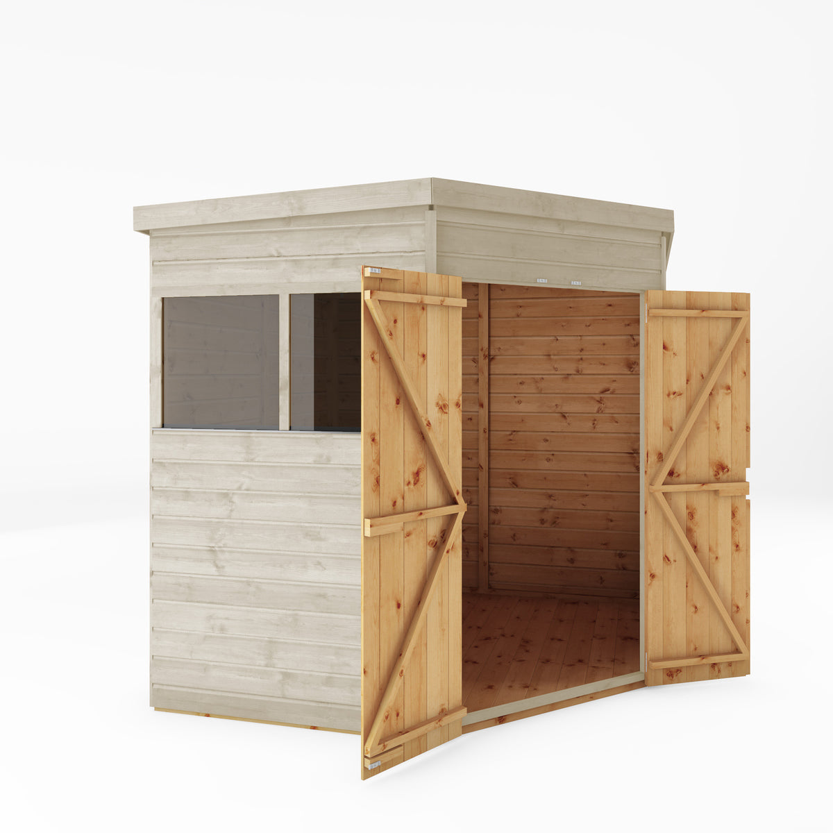 Refurbished Driftwood 7 x 7 Shiplap Corner Shed