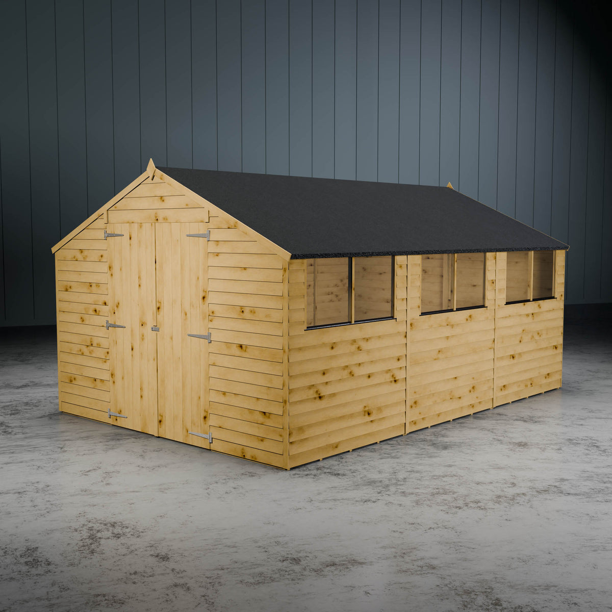 Value Overlap Double Door Apex Shed