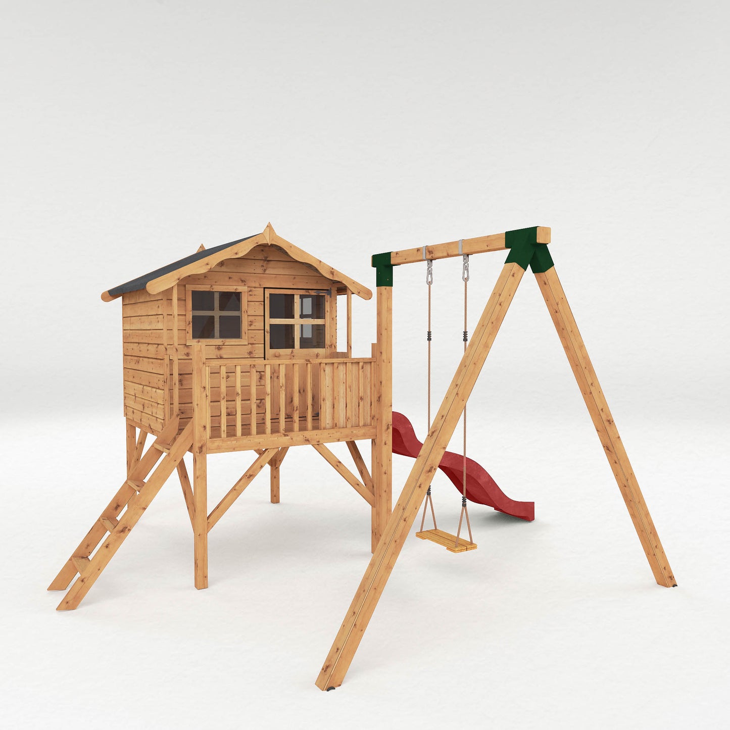 Poppy Tower Wooden Playhouse with Activity Centre