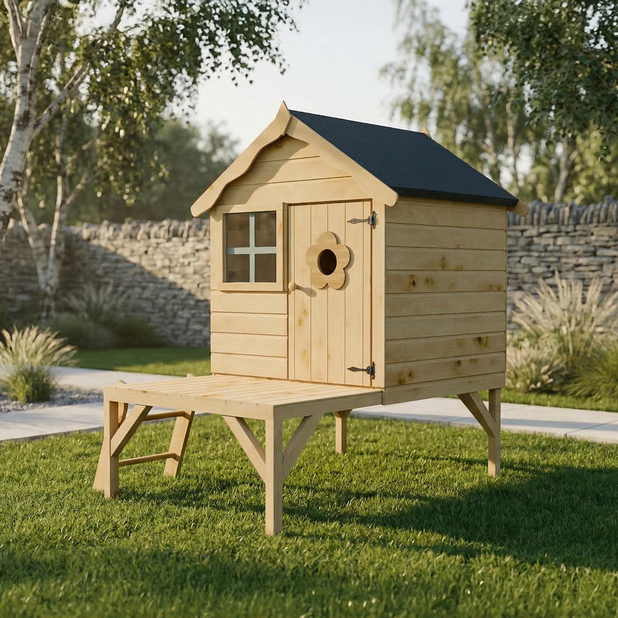 シルバニア クレープハウス トイワゴン UK 4ft x 4ft Snug Tower Playhouse | Waltons