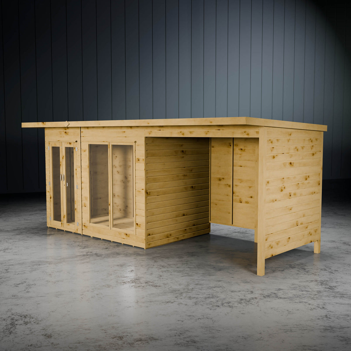 Wooden summerhouse with a large veranda