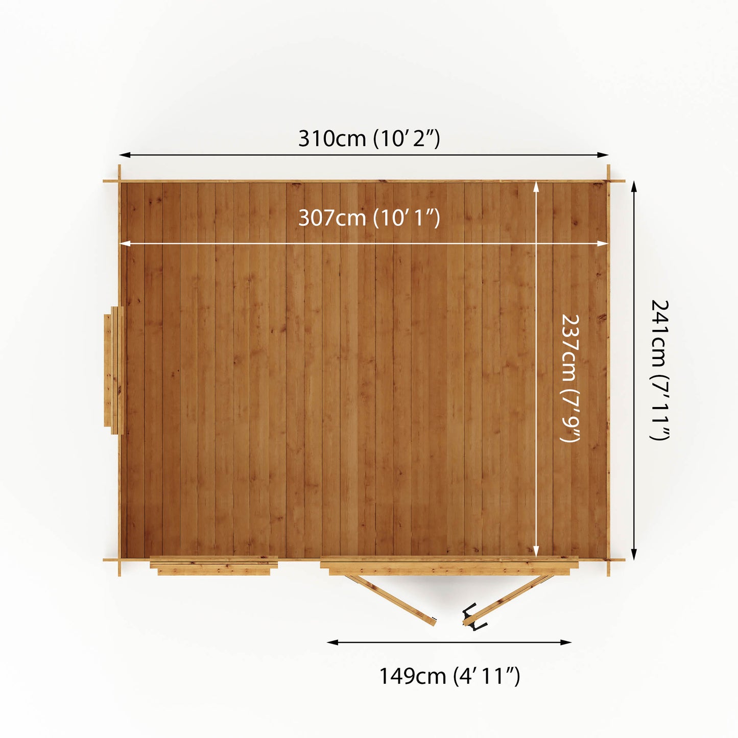 3.3m x 2.6m Log Cabin