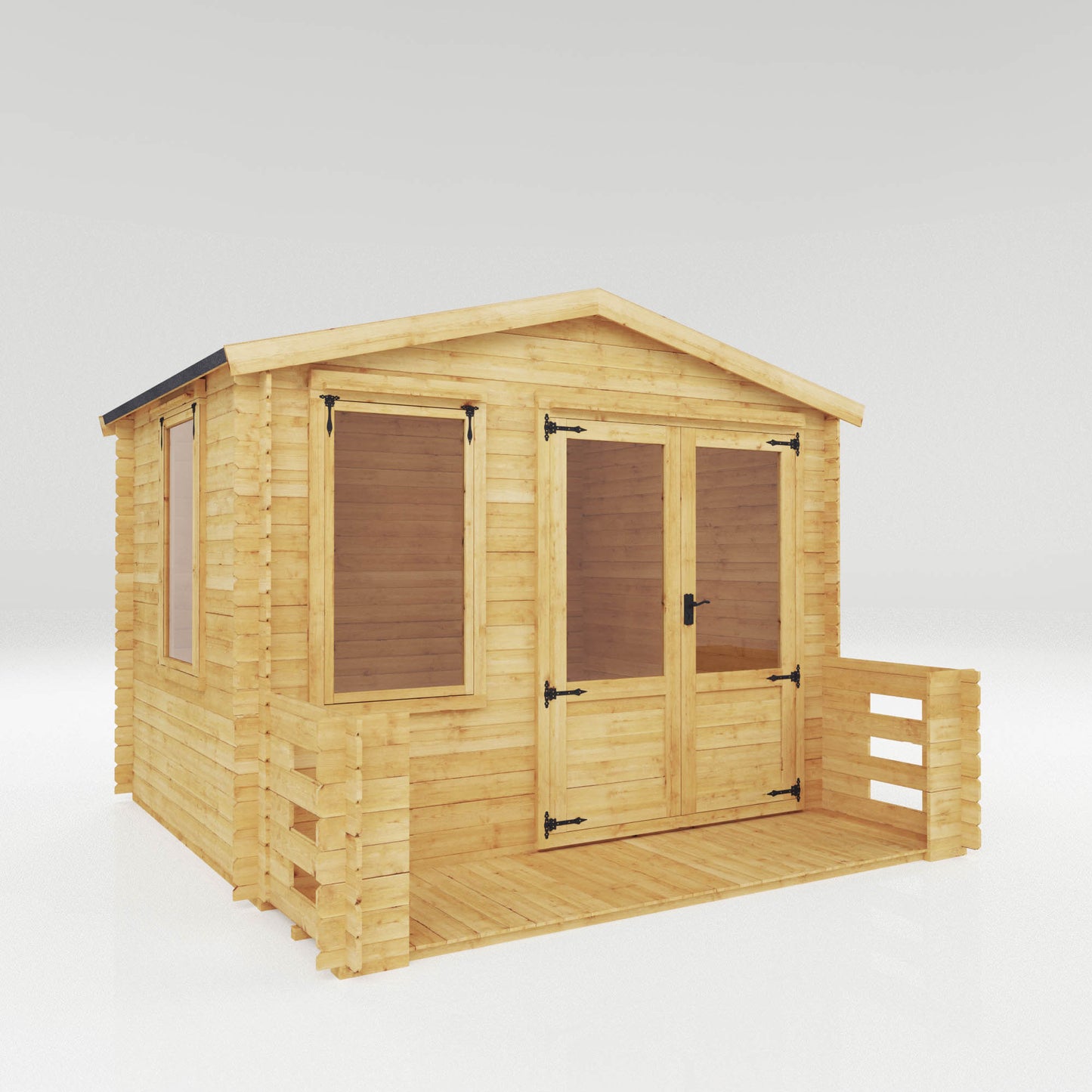 3.3m x 3.4m Log Cabin with Veranda