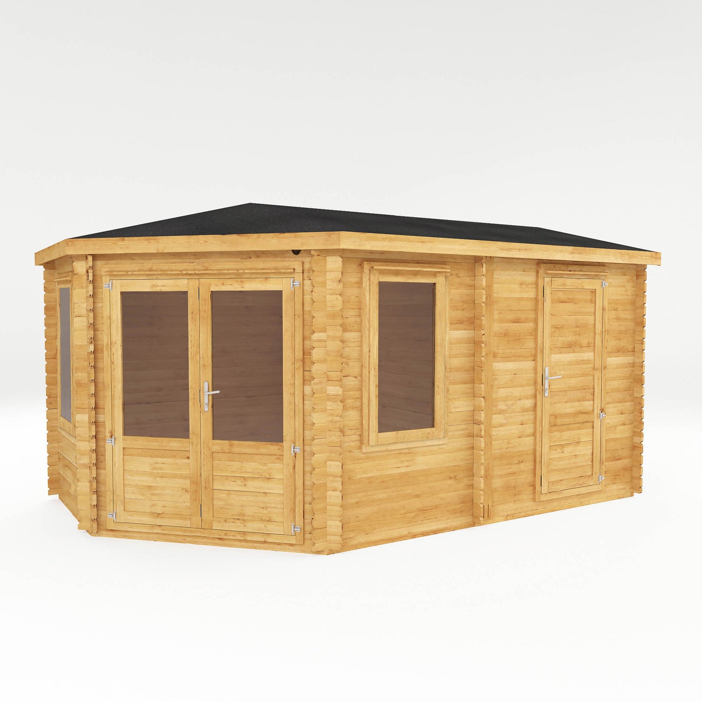 The Goldcrest 5m x 3m Log Cabin with Side Shed