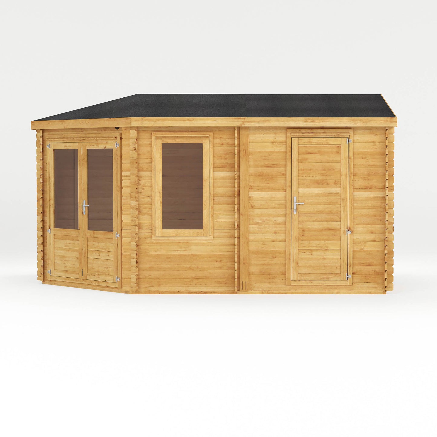 The Goldcrest 5m x 3m Log Cabin with Side Shed