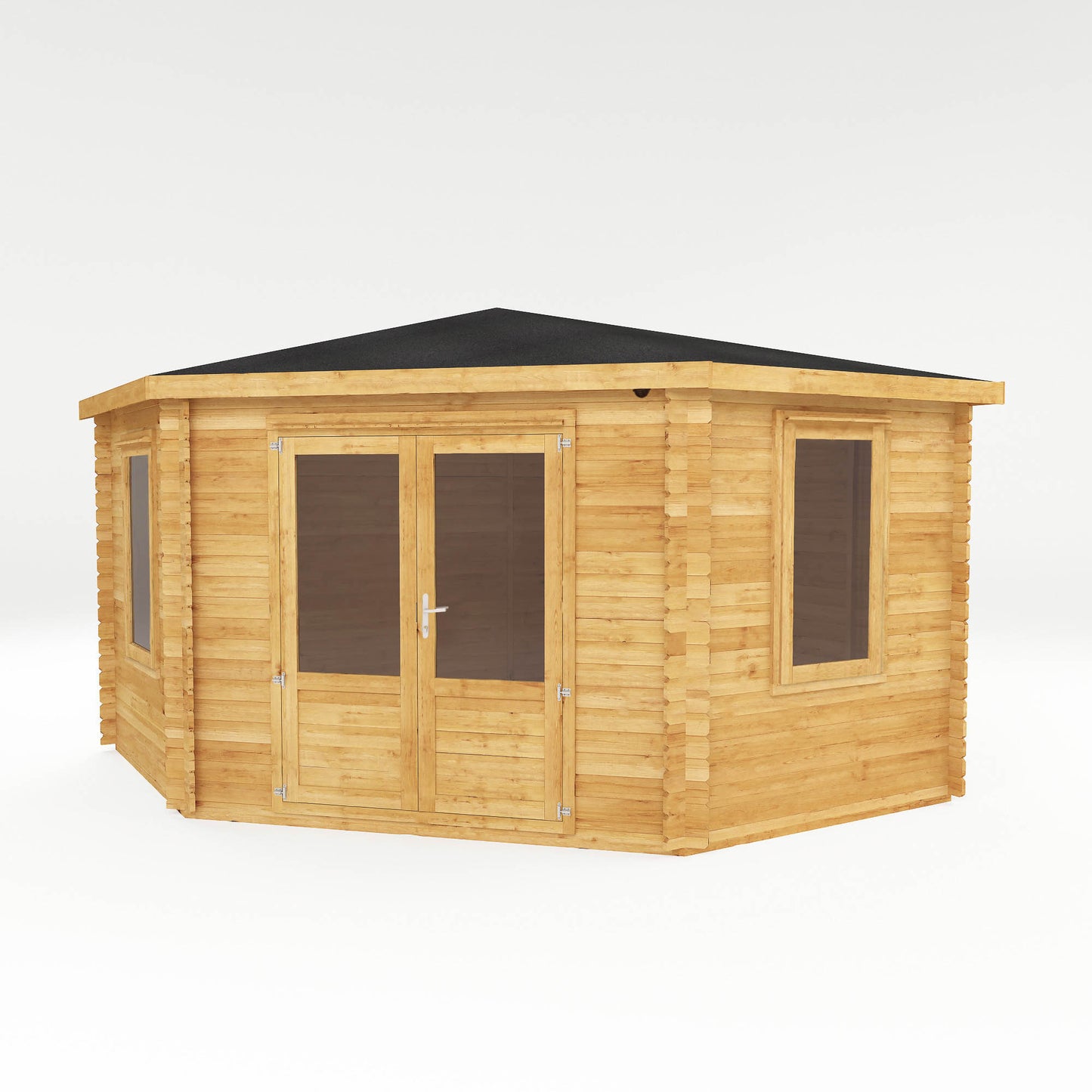 The 4m x 4m Goldcrest Corner Log Cabin