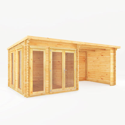 The 6 x 3m Wren Log Cabin with Patio Area
