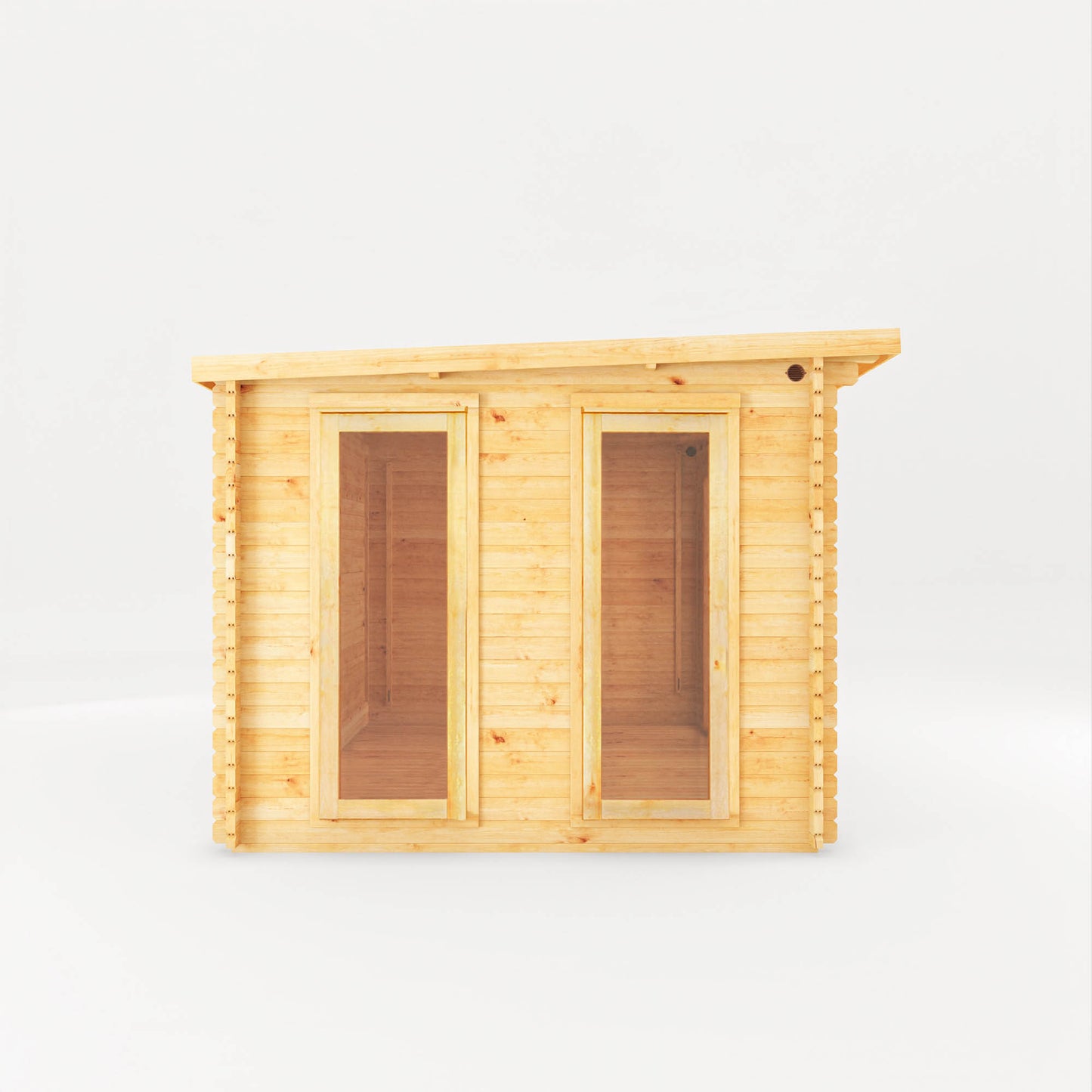 The 7m x 3m Wren Log Cabin with Patio Area