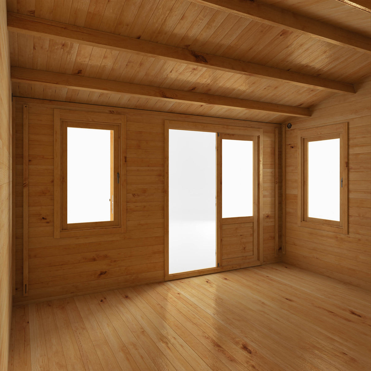 Refurbished 4m x 4m 34mm Robin Log Cabin
