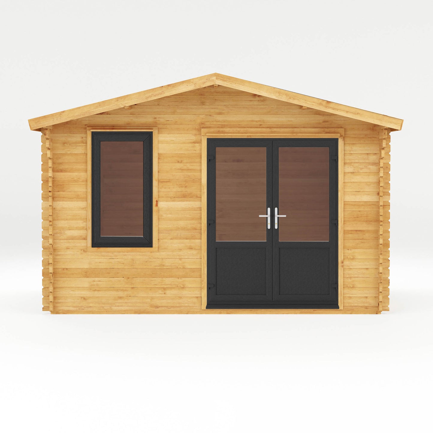 The 4m x 3m Sparrow Log Cabin with Anthracite UPVC