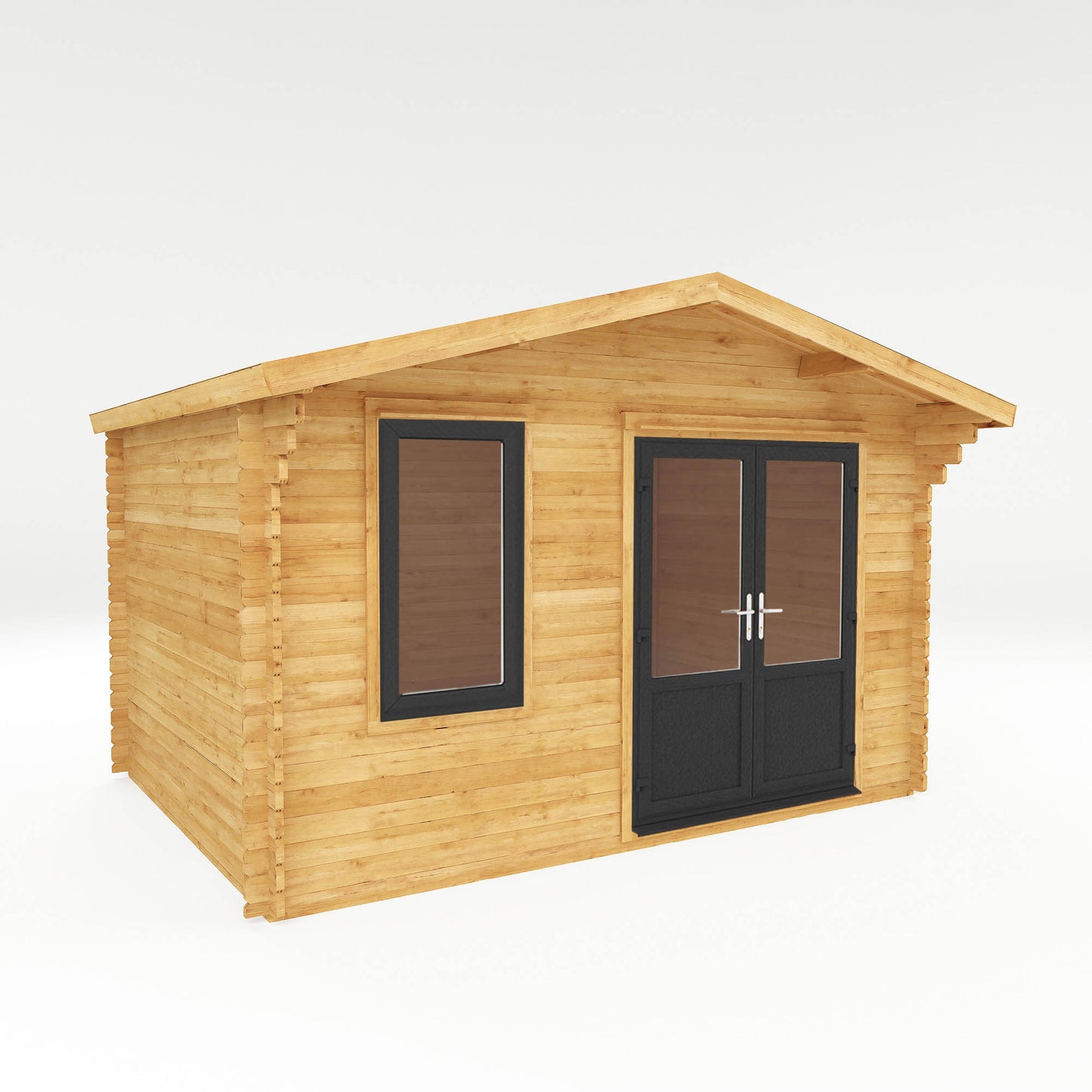 The 4m x 3m Sparrow Log Cabin with Anthracite UPVC