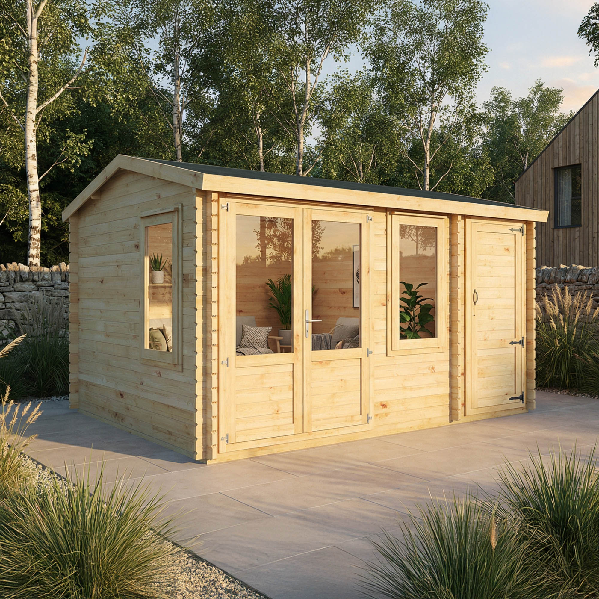 The Robin Log Cabin with Side Shed