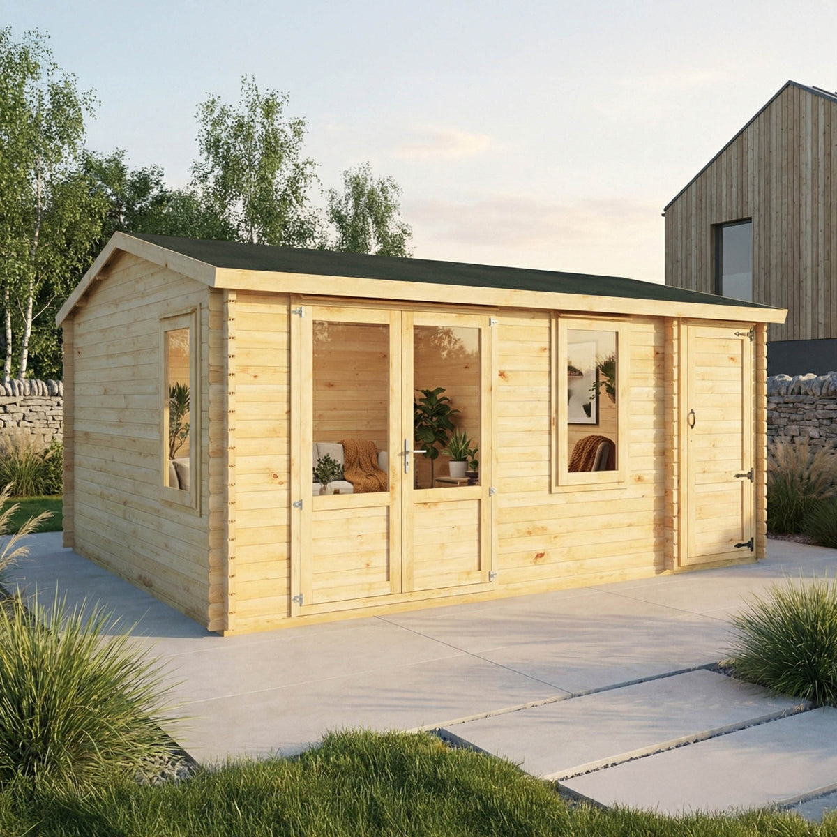 The Robin Log Cabin with Side Shed