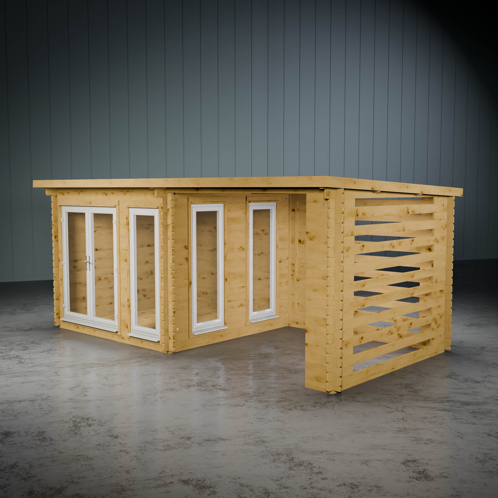 The Wren Log Cabin with Slatted Area