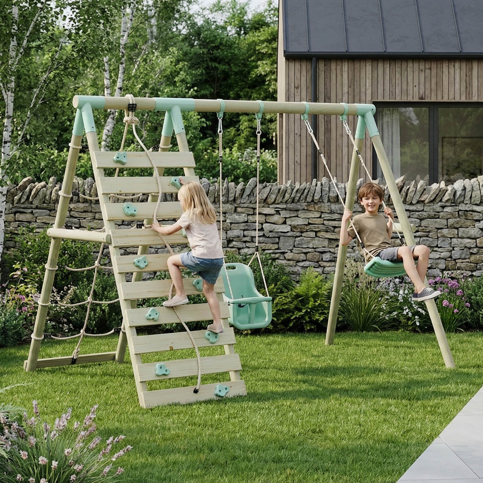 Double Swing Set with Baby Swing - Wildwood II