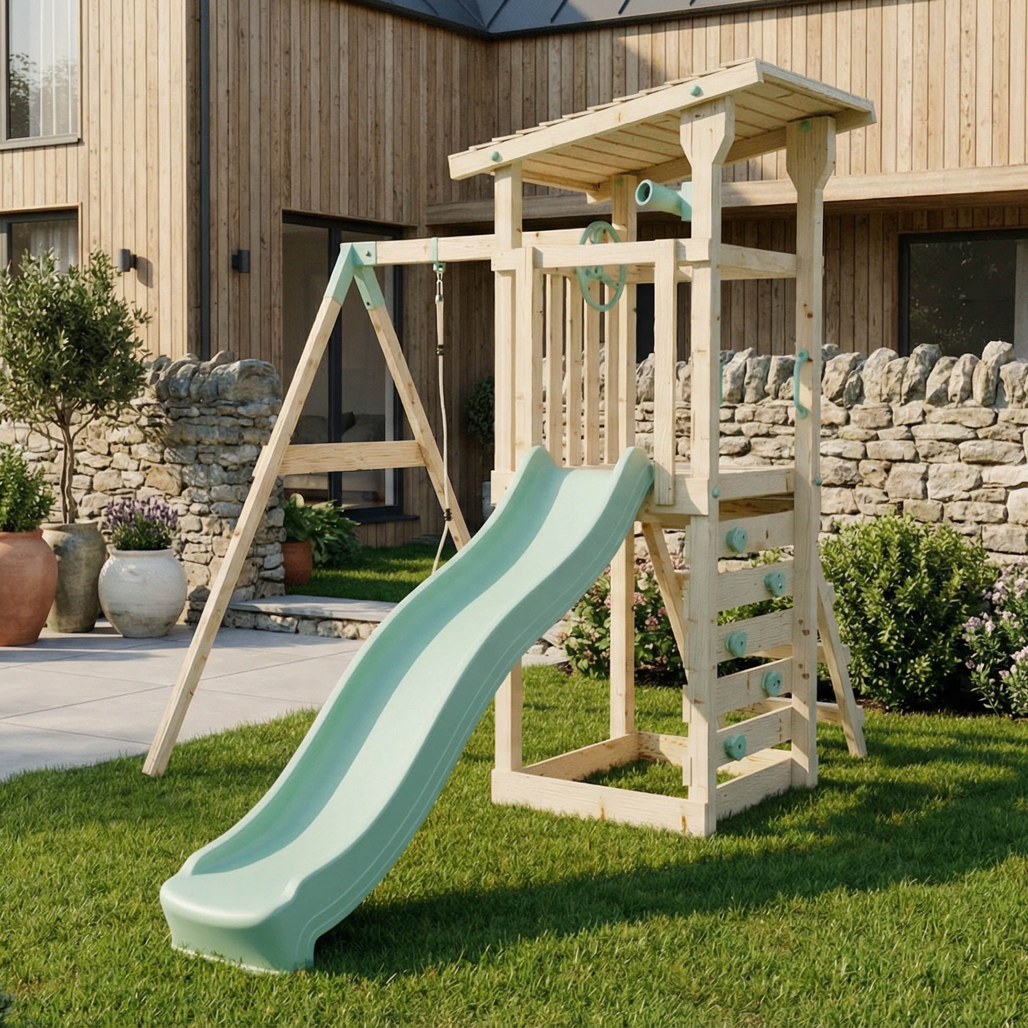 Climbing Frame With Single Baby Swing - Willow Way II