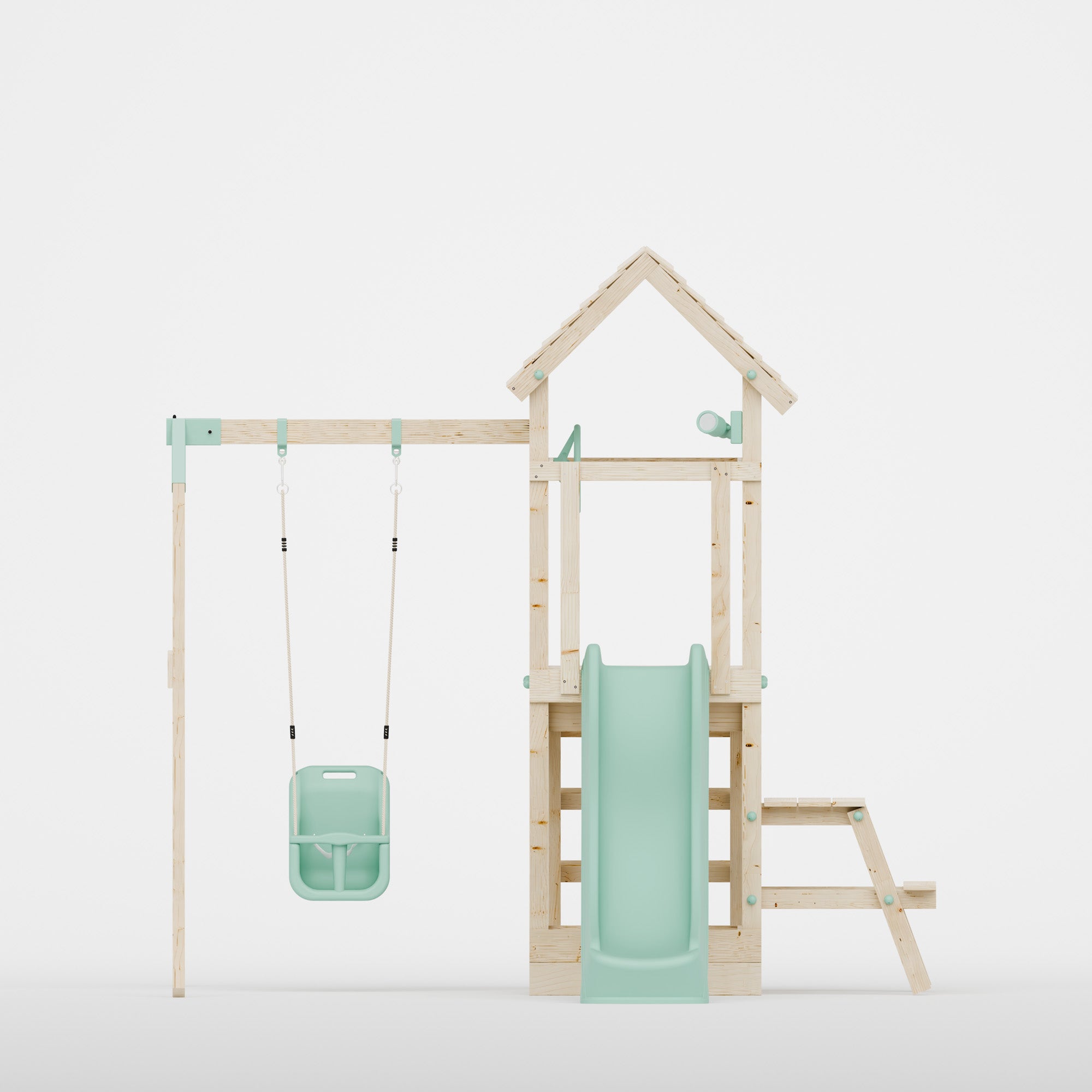 Climbing Frame With Single Swing & Picnic Table - Ivywood Retreat I