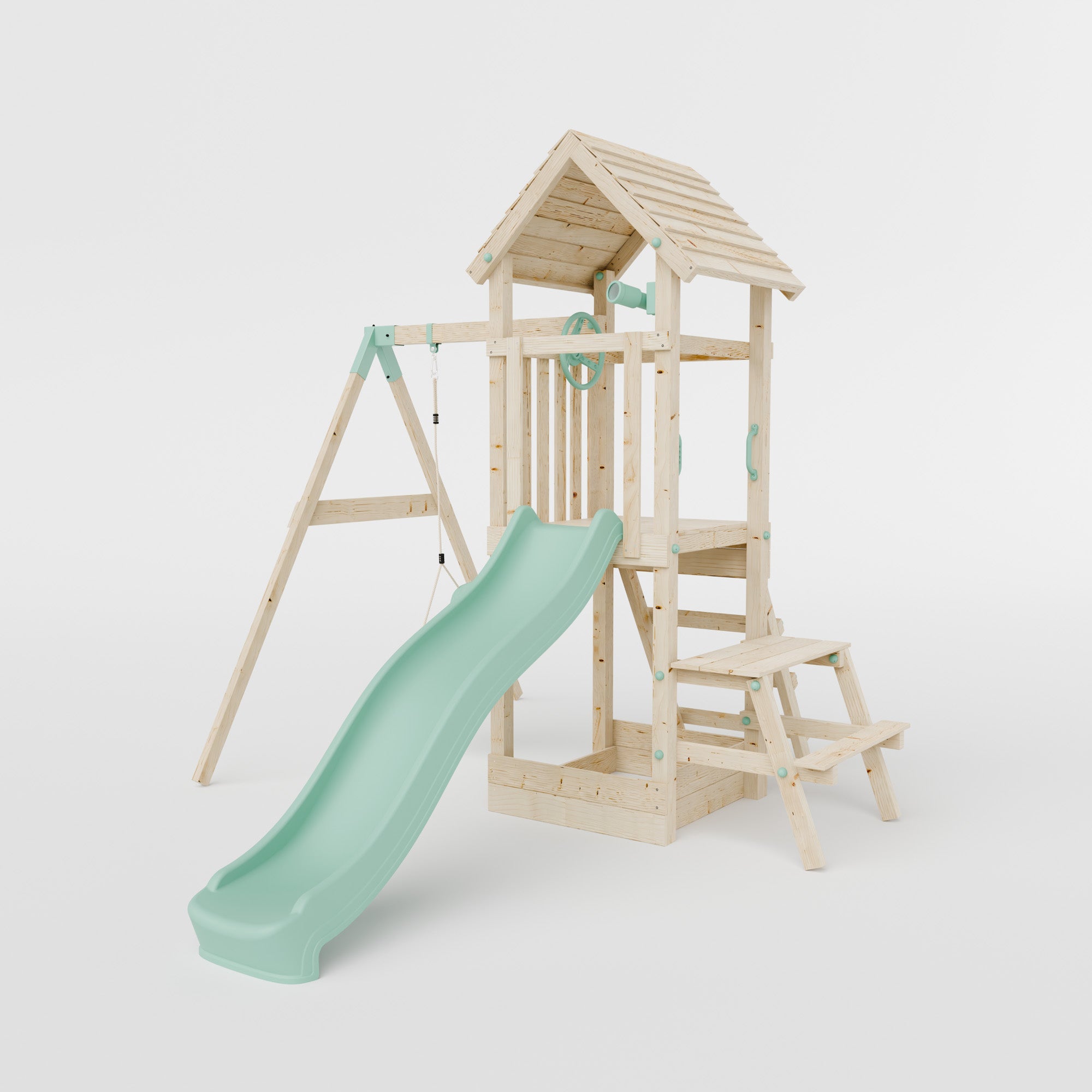 Climbing Frame With Single Swing & Picnic Table - Ivywood Retreat I