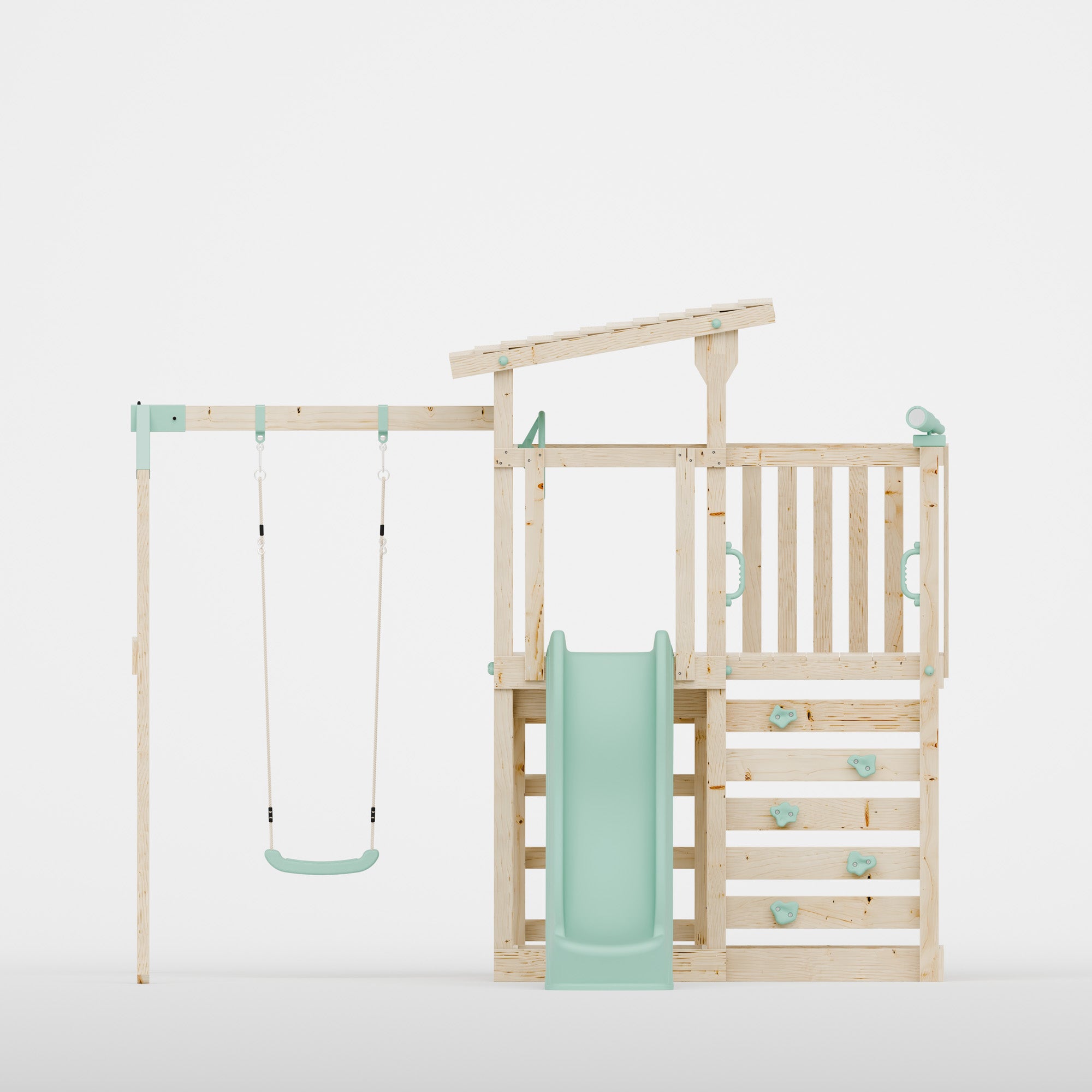 Extended Climbing Frame With Single Swing - Hawthorne Haven I