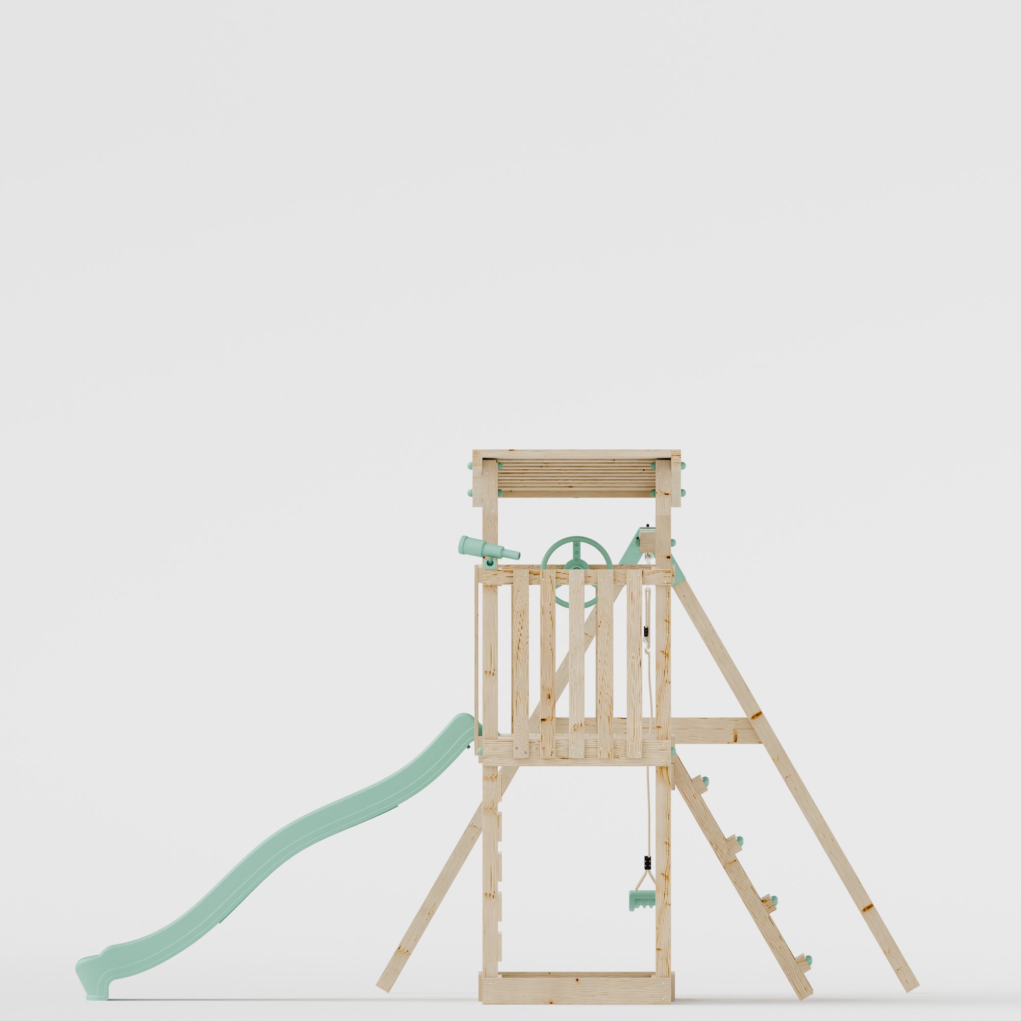 Extended Climbing Frame With Single Swing - Willow Way V