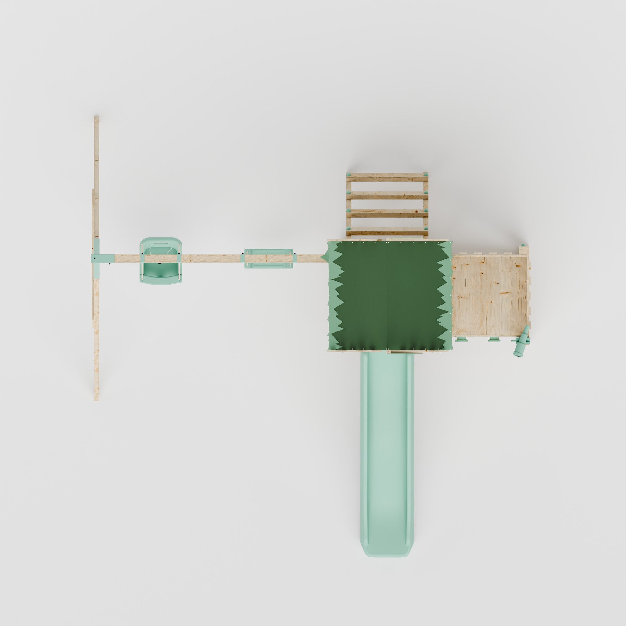 Extended Climbing Frame With Double Swing - Whispering Woods IV