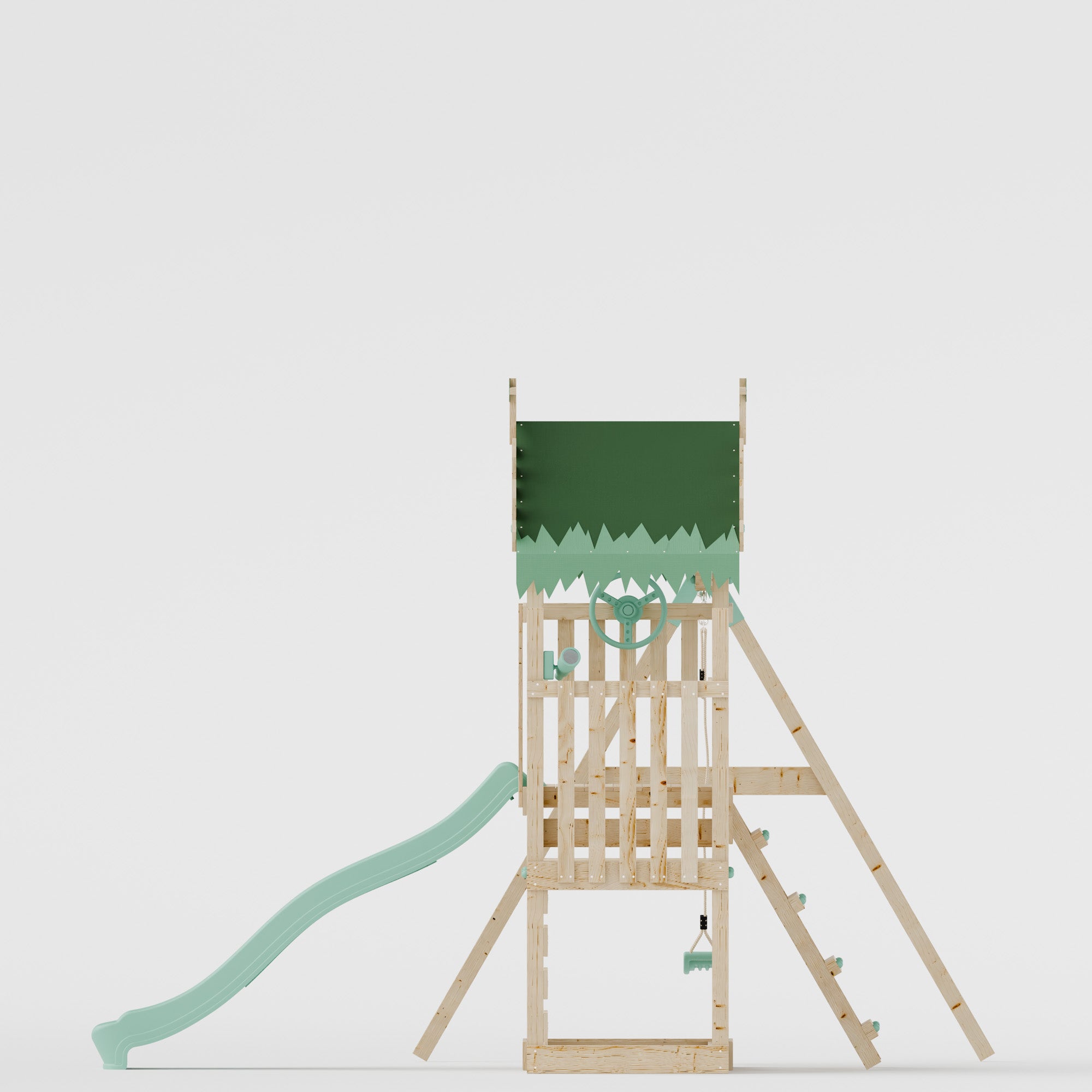 Climbing Frame & Step Up With Single Swing - Redwood Rise I