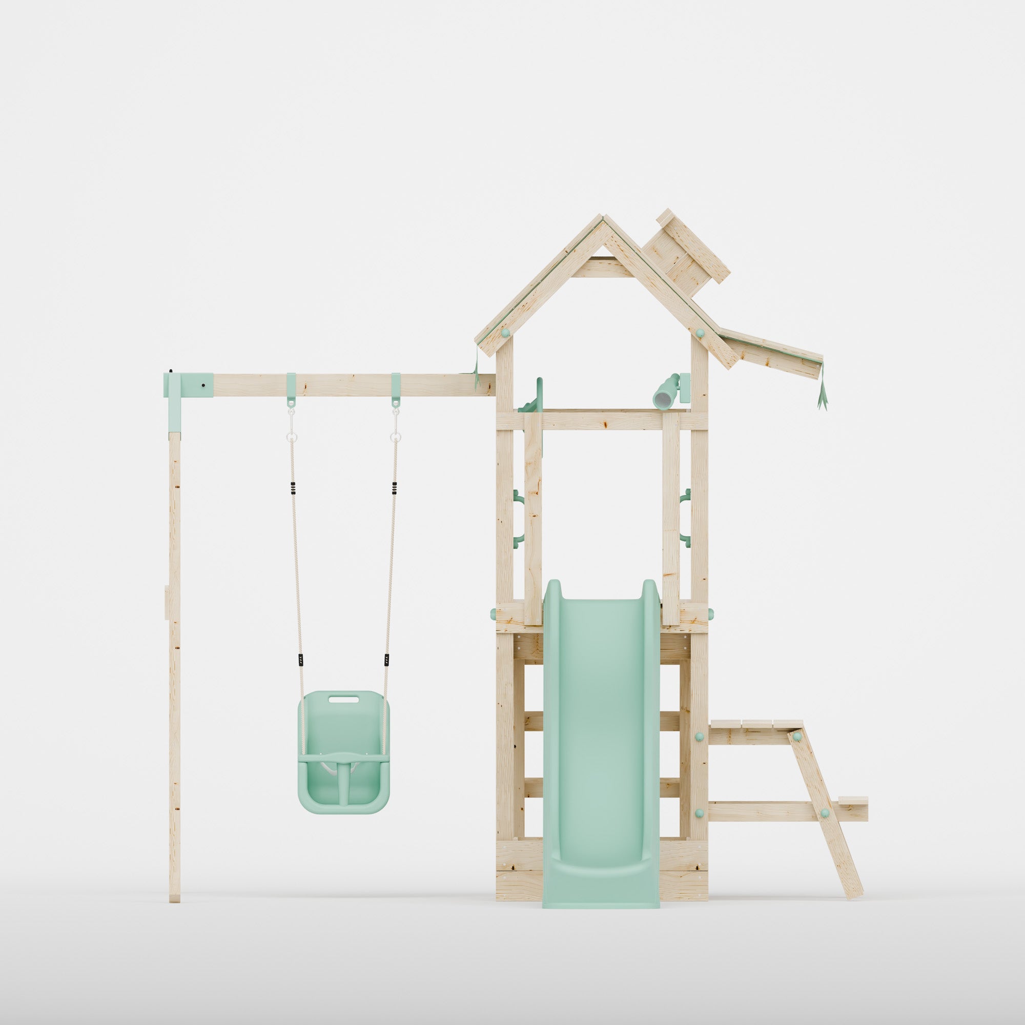 Climbing Frame With Single Swing - Eldertree Forest II