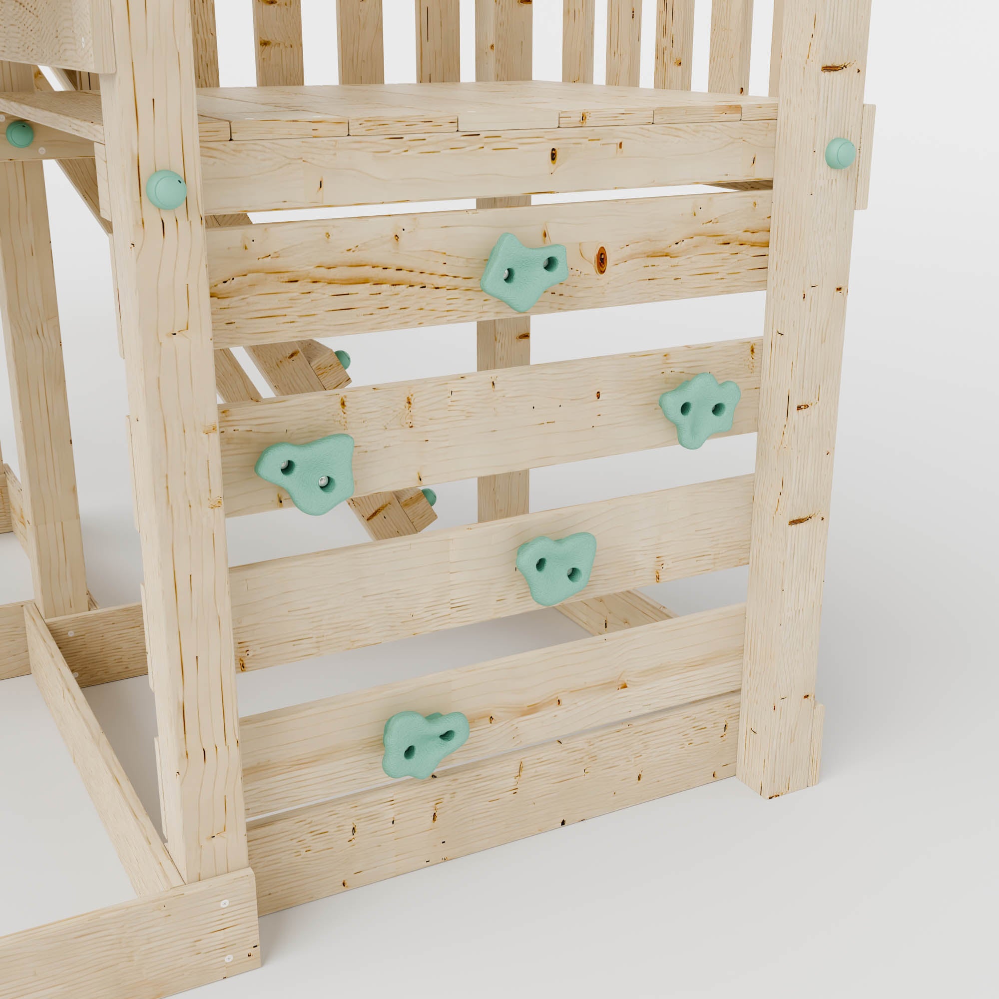 Extended Climbing Frame With Step Up, Single Swing & Climbing Wall - Maplewood V