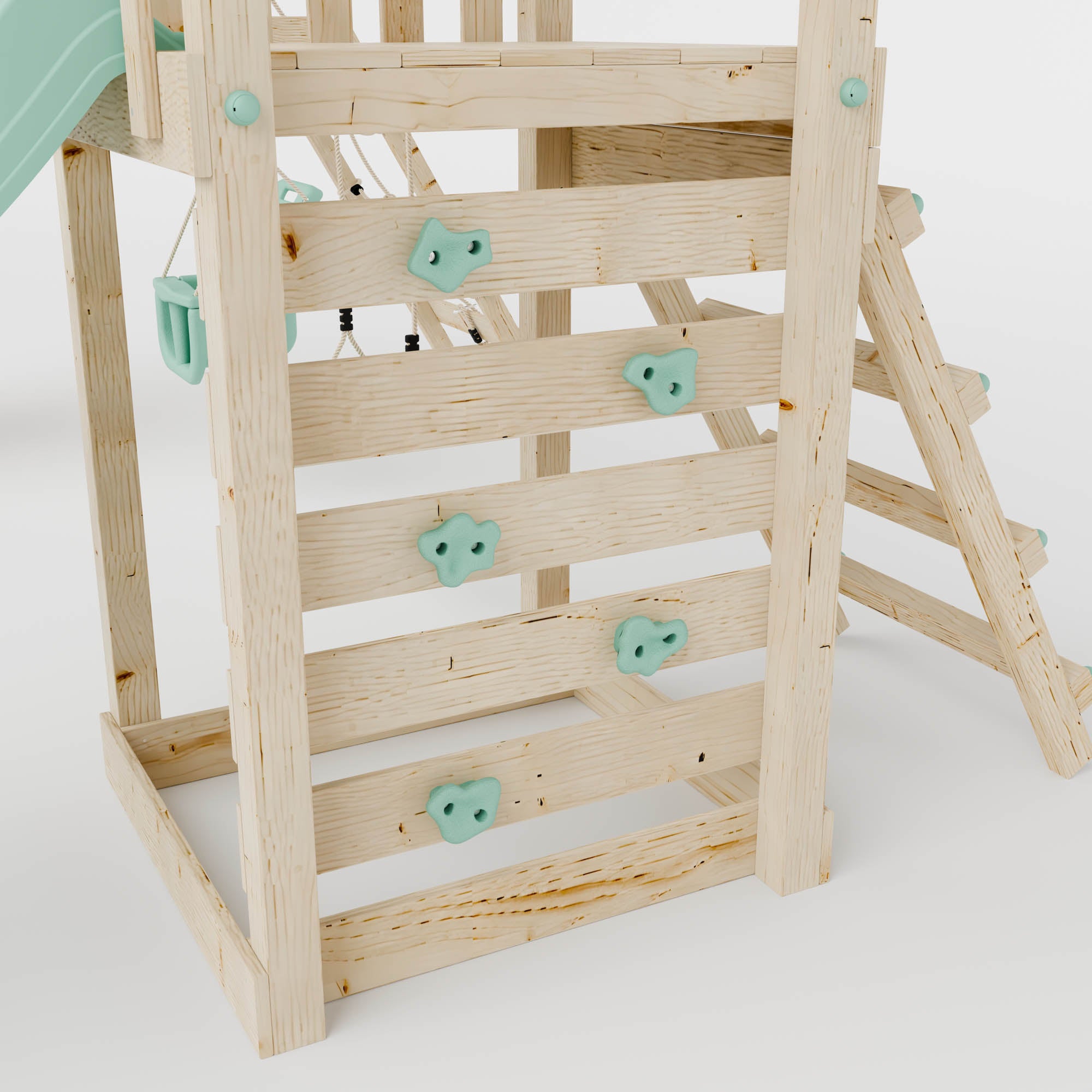 Climbing Frame With Double Swing & Climbing Wall - Willow Way VIII