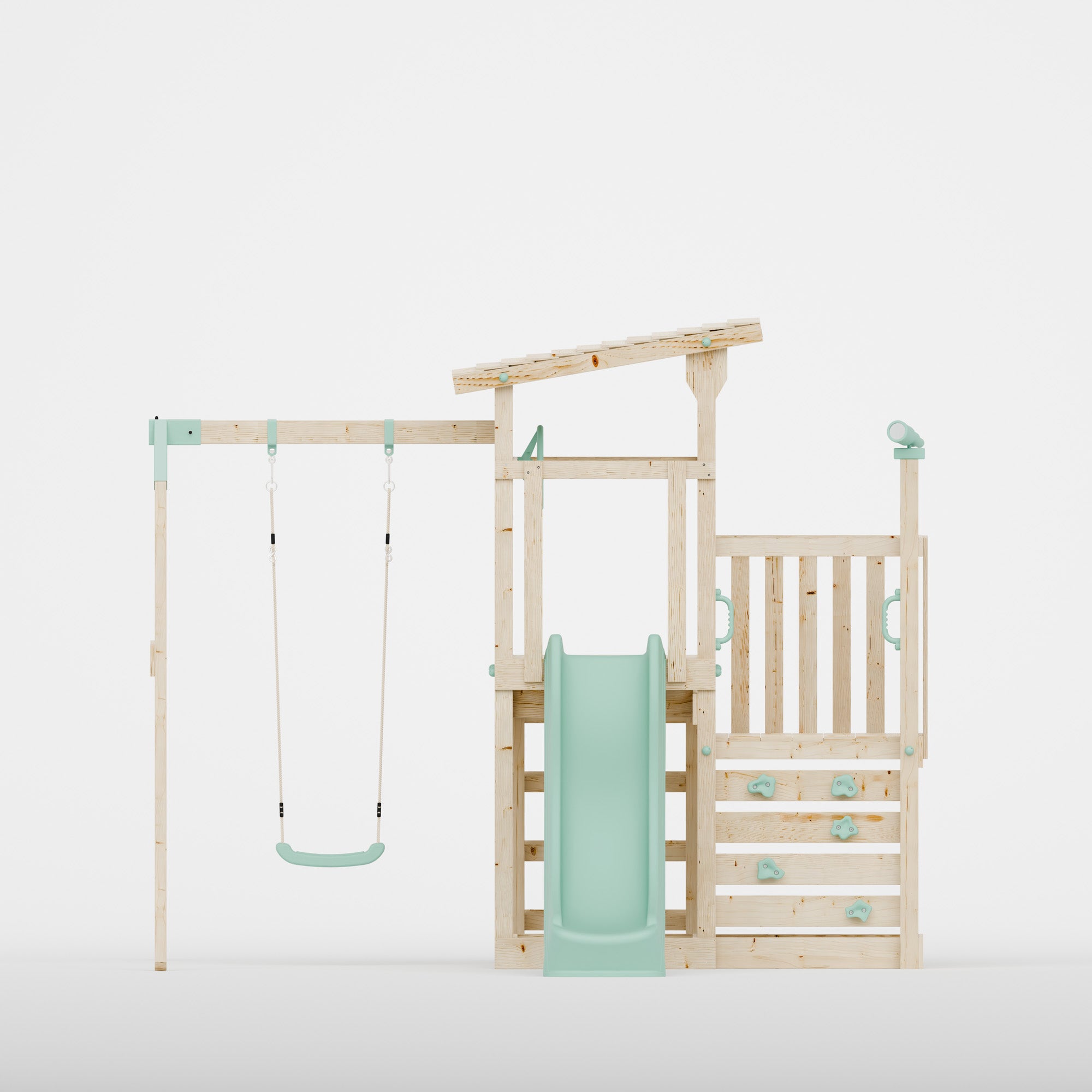 Climbing Frame With Step Up & Single Swing - Willow Way IV
