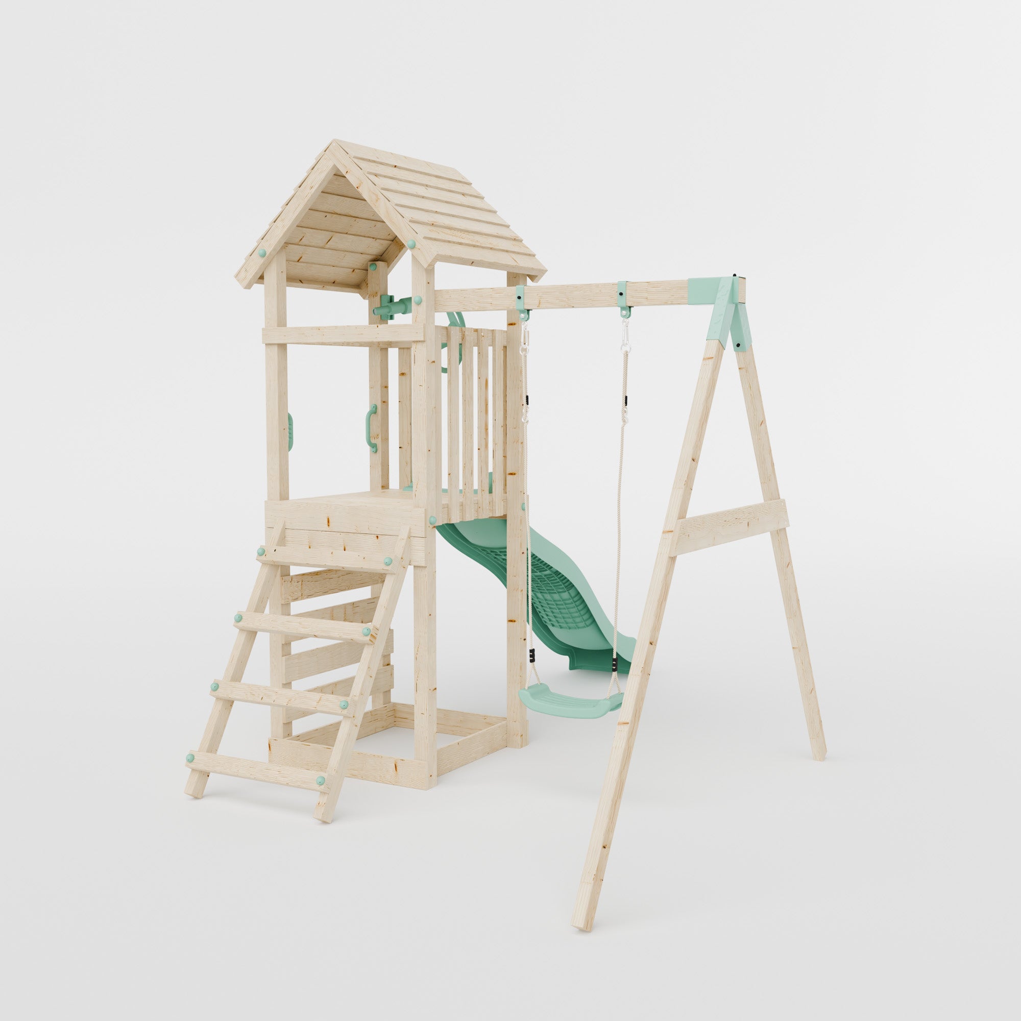 Climbing Frame With Single Swing - Bramblewick Forest I