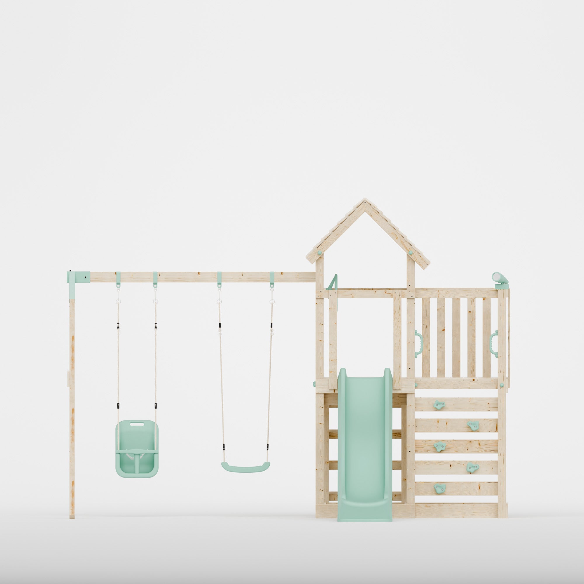 Climbing Frame With Extension & Double Swing - Thristlethorne Trail IV