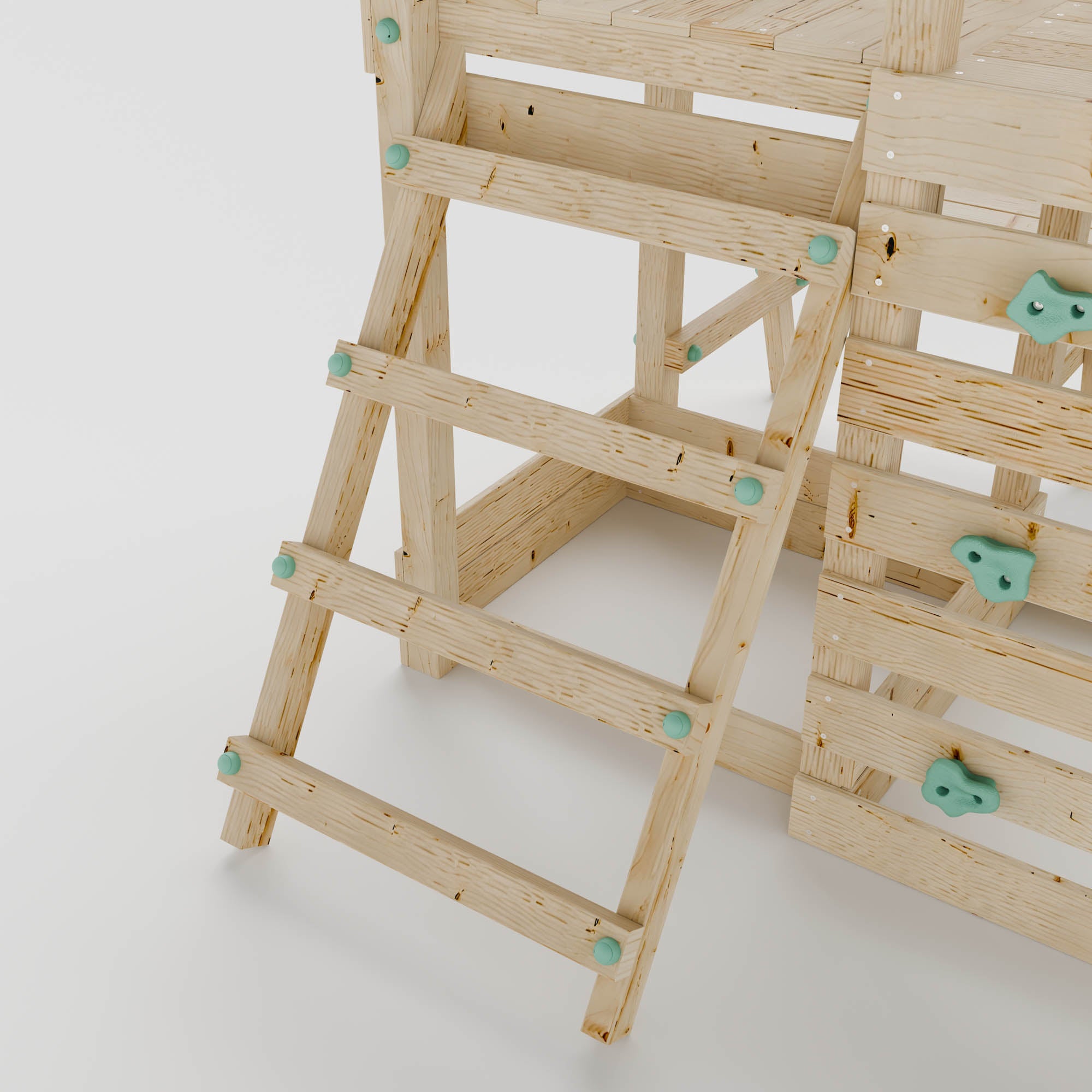 Climbing Frame With Extension, Single Swing, Picnic Table & Monkey Bars - Misty Timberlands I
