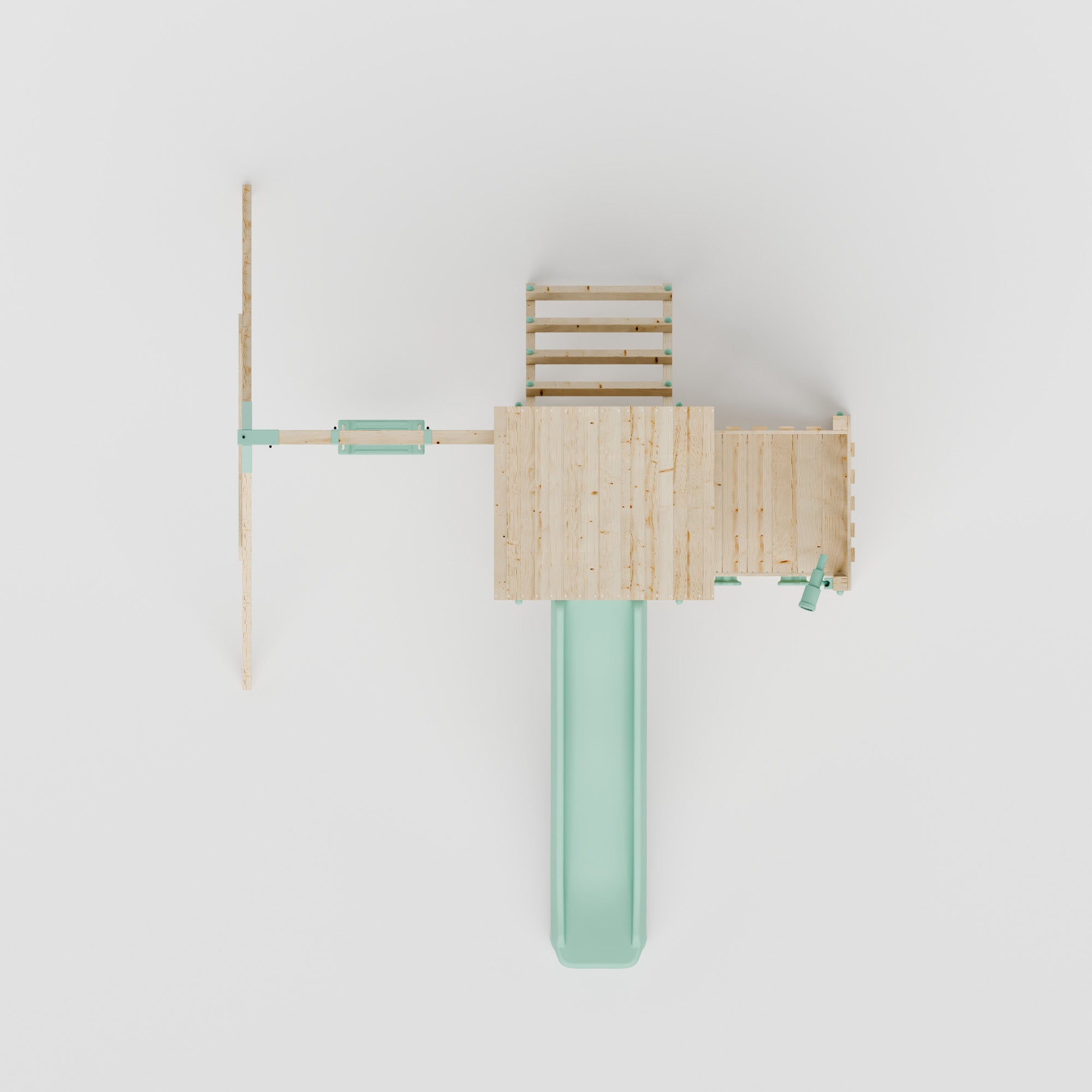 Climbing Frame With Step Up & Single Swing - Shadowfern Glade I