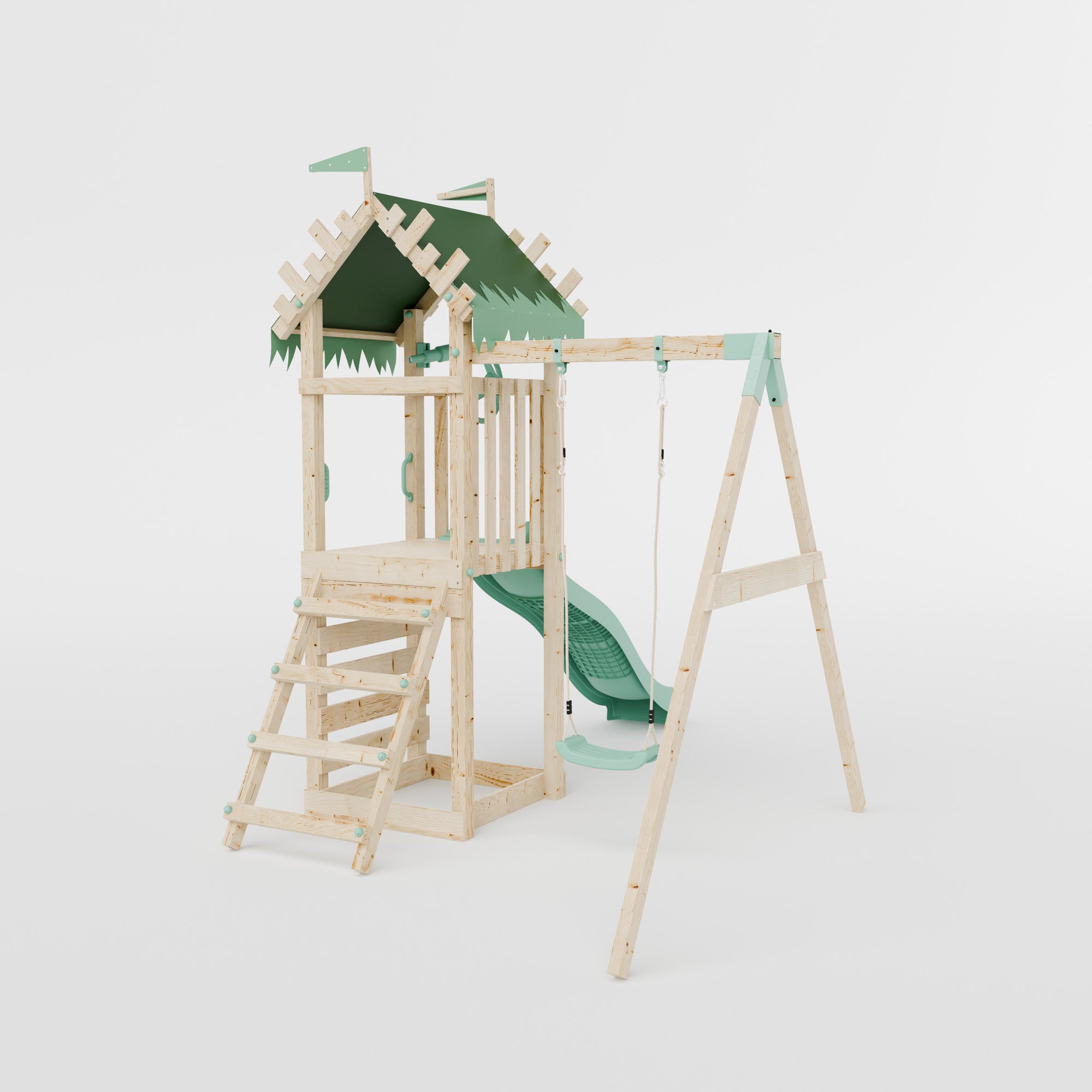 Climbing Frame With Single Swing - Enchanted Grove I
