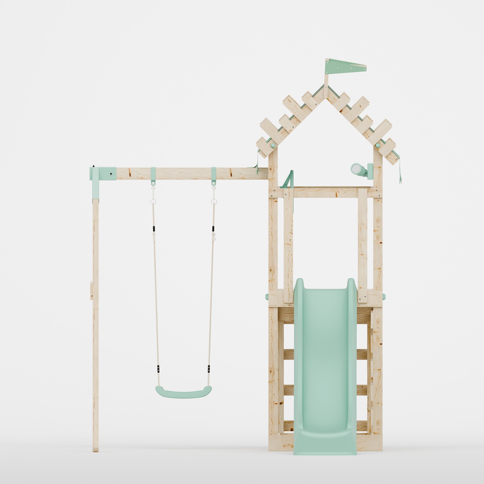 Climbing Frame With Single Swing - Enchanted Grove I