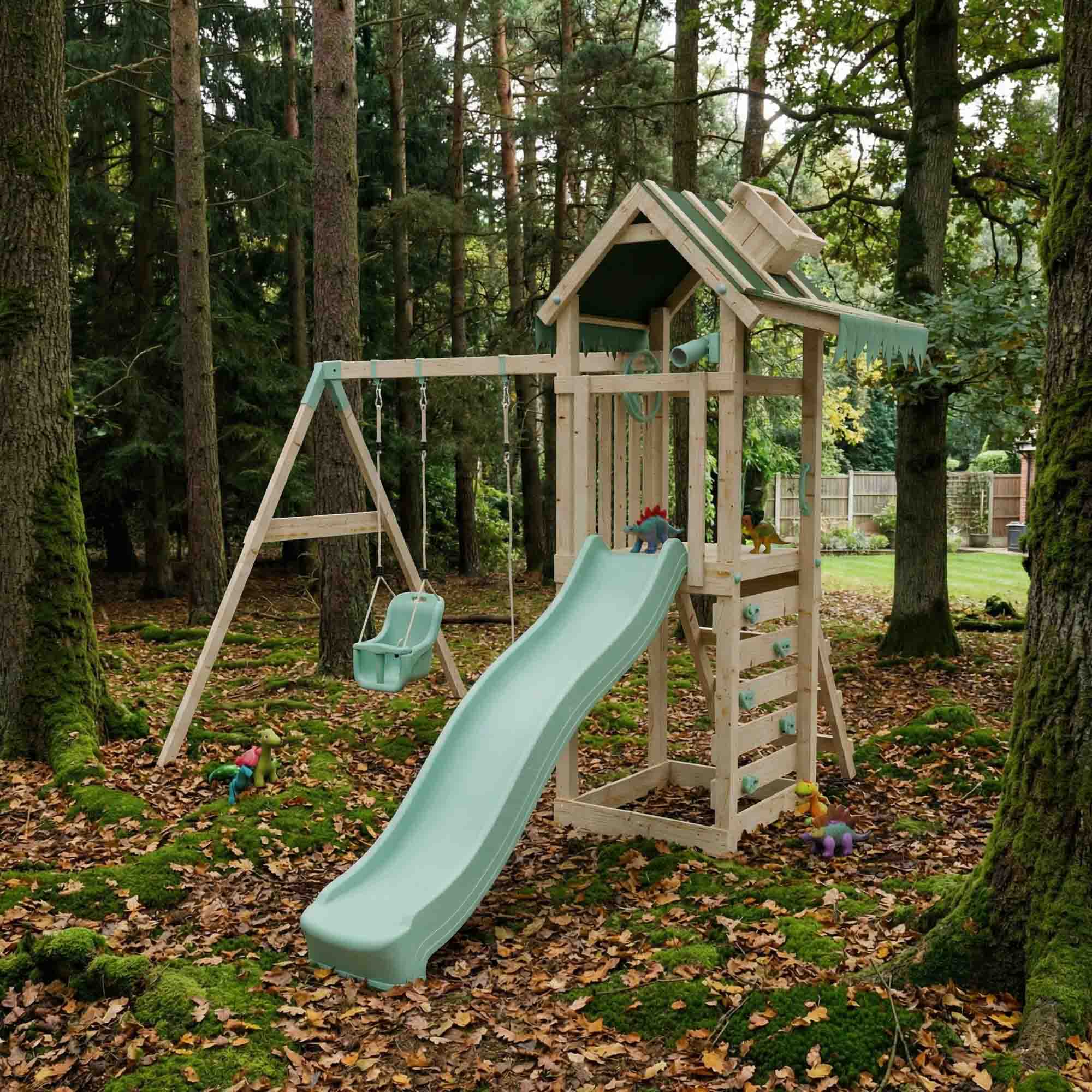 Climbing Frame With Double Swing - Eldertree Forest IV
