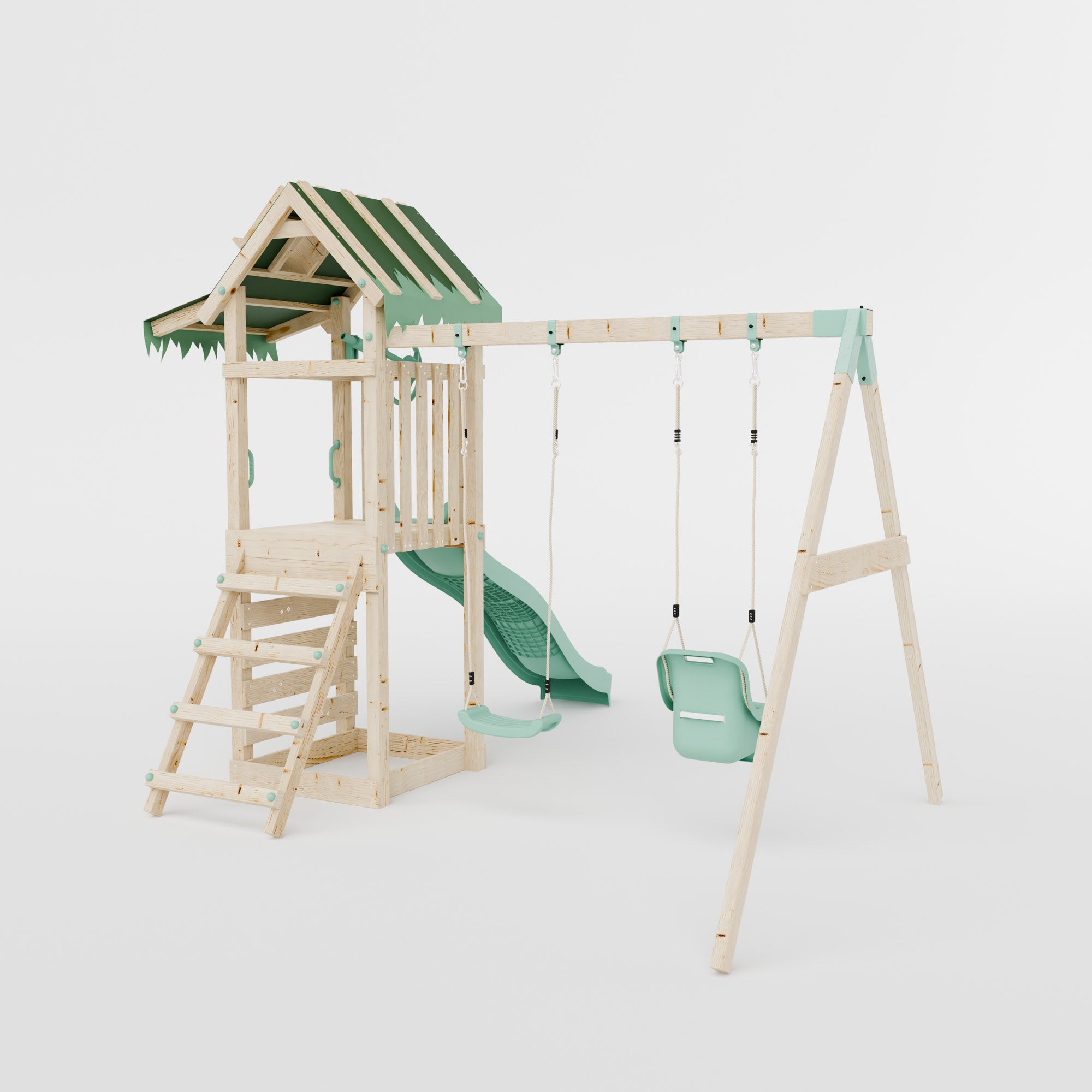 Climbing Frame With Double Swing - Eldertree Forest IV