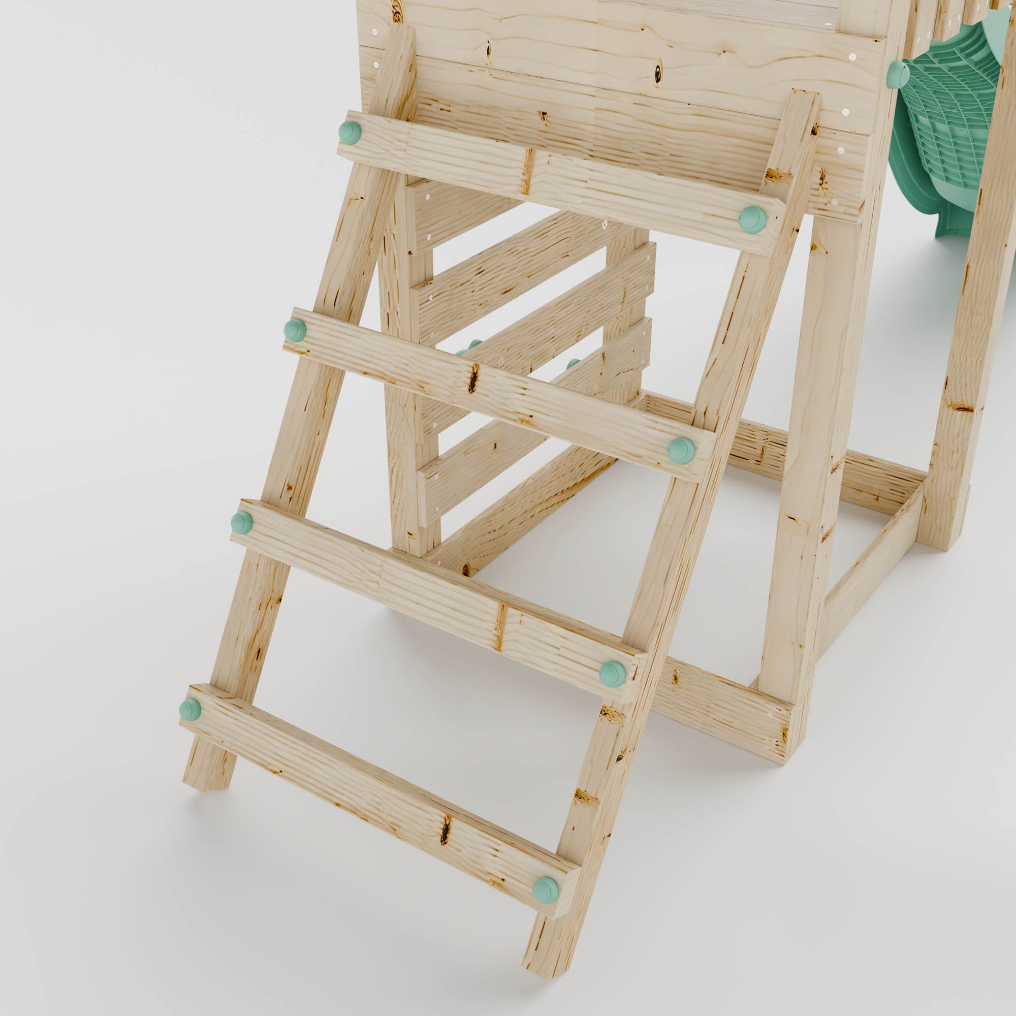 Climbing Frame With Double Swing & Climbing Wall - Eldertree Forest VIII