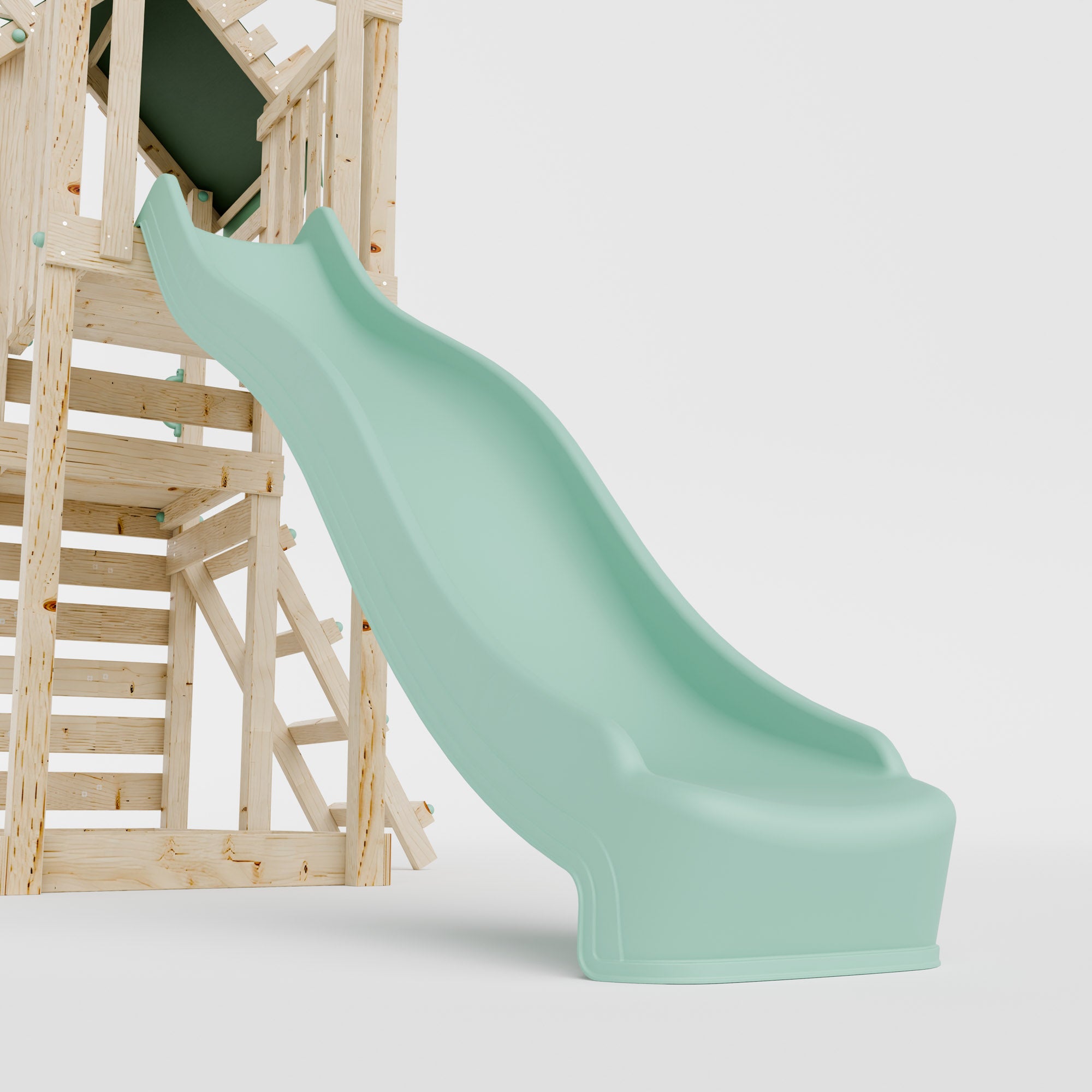 Climbing Frame with Single Swing Extended Height Platform & 2.65m Slide - Enchanted Grove Watchtower I