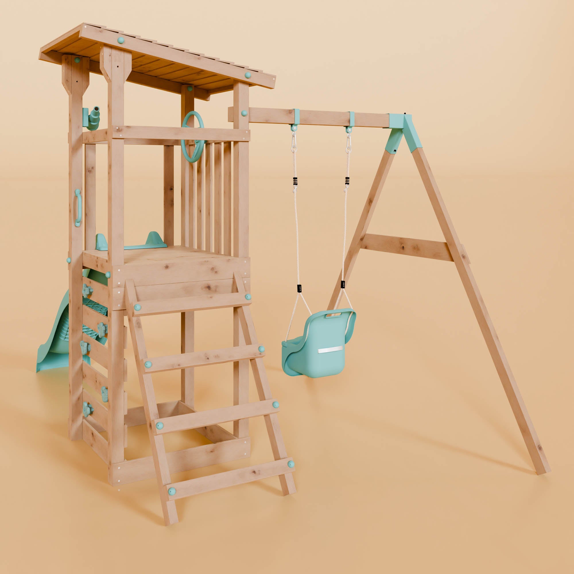 Climbing Frame With Single Swing - Willow Way