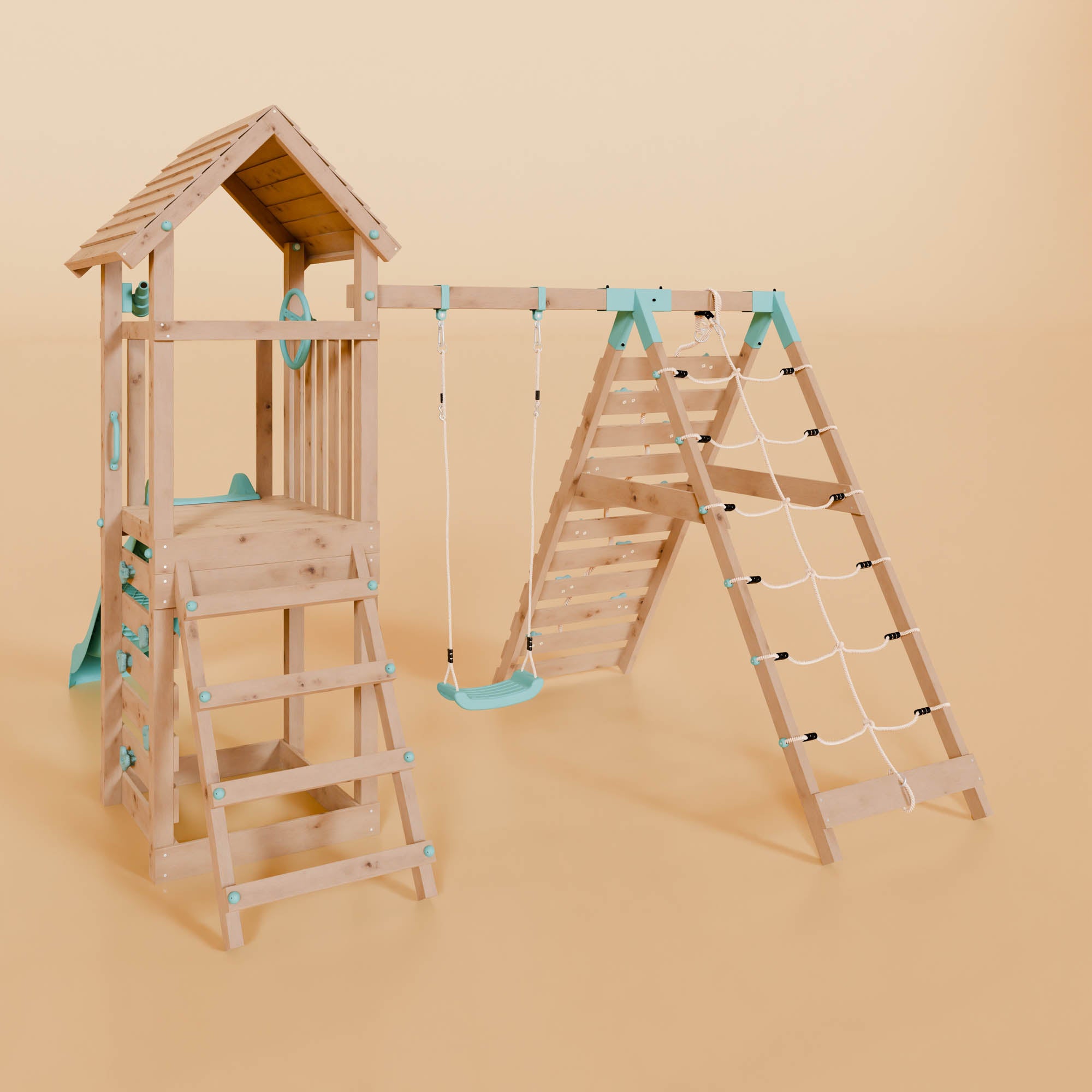 Climbing Frame With Single Swing - Ivory Retreat