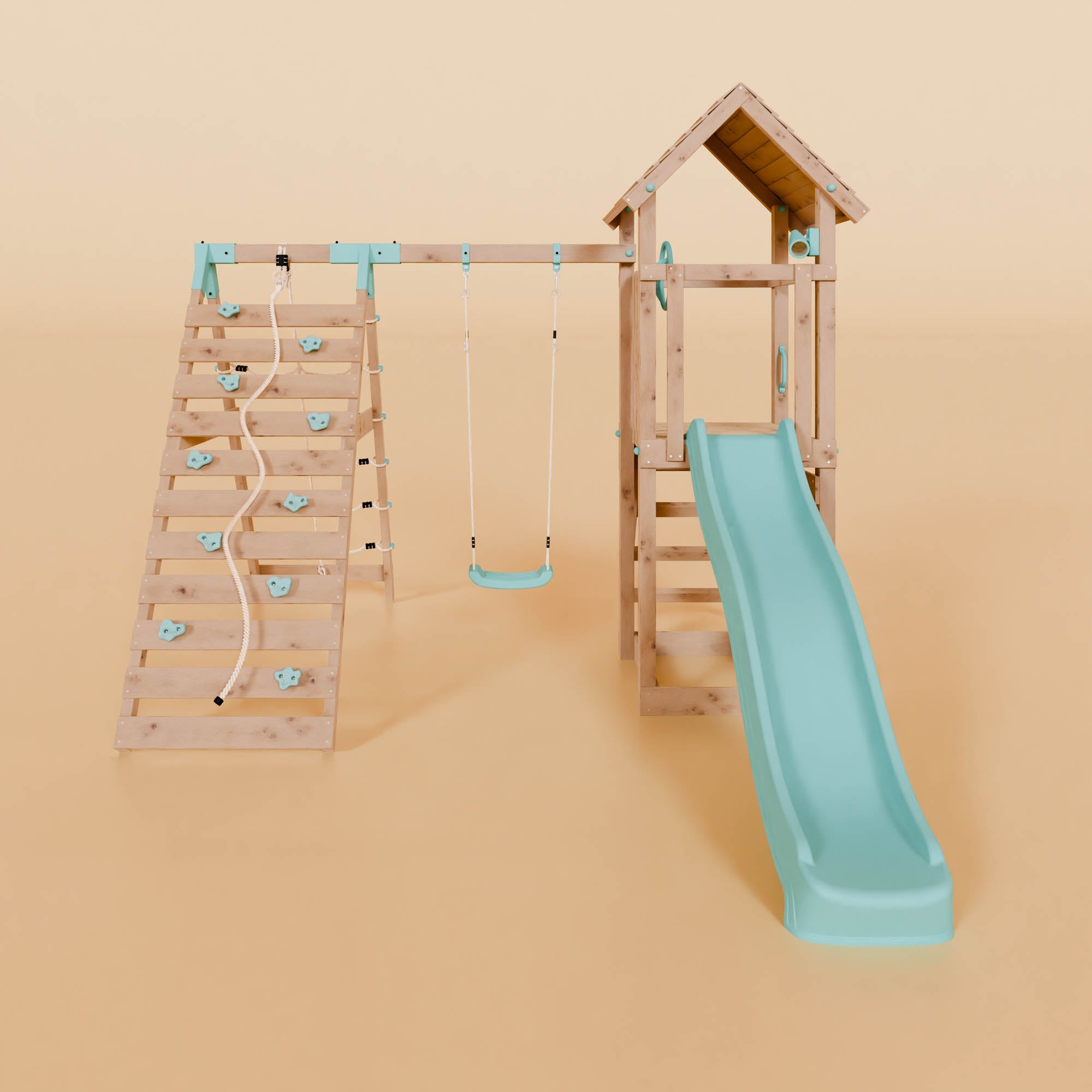 Climbing Frame With Single Swing - Ivory Retreat