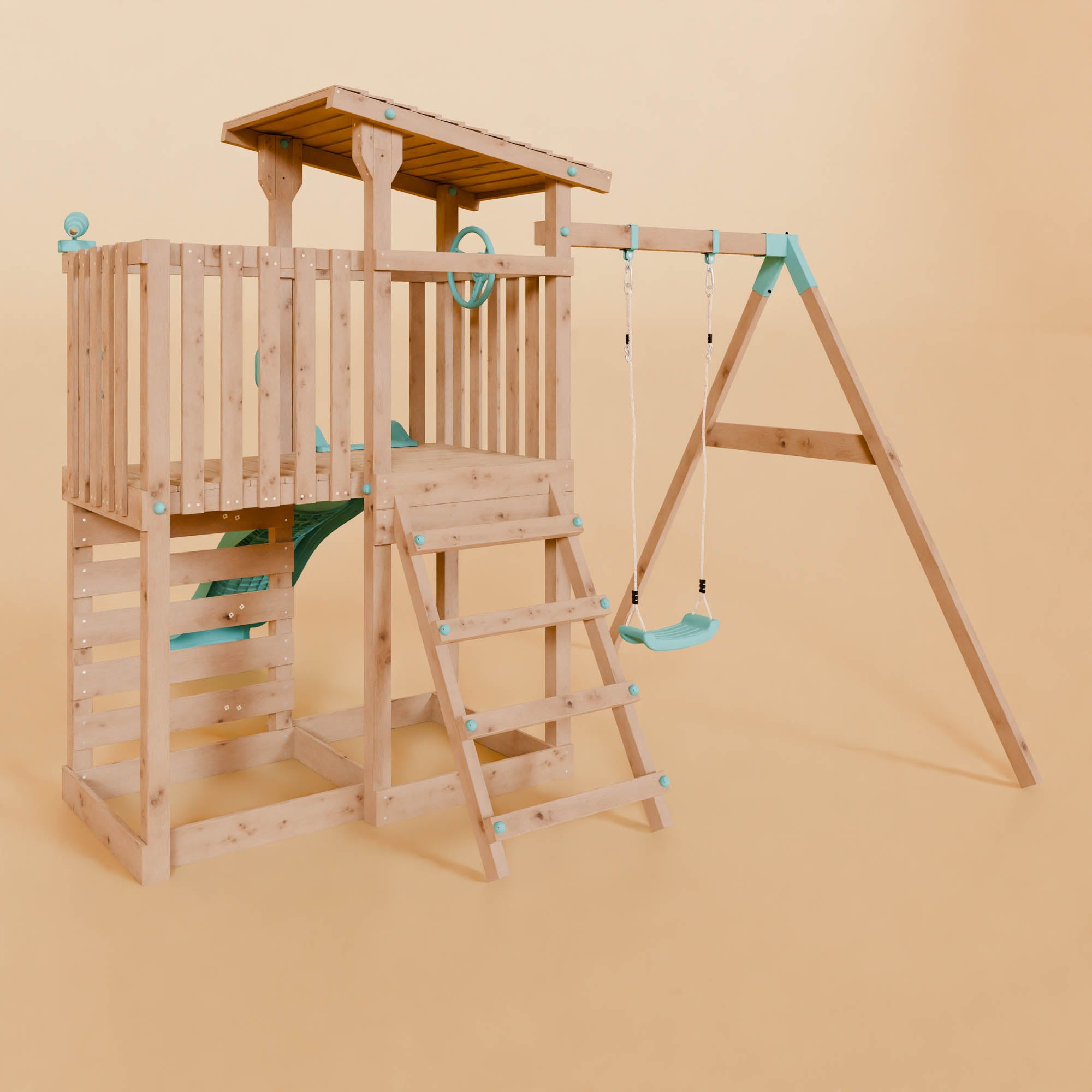 Extended Climbing Frame With Single Swing - Hawthorne Haven