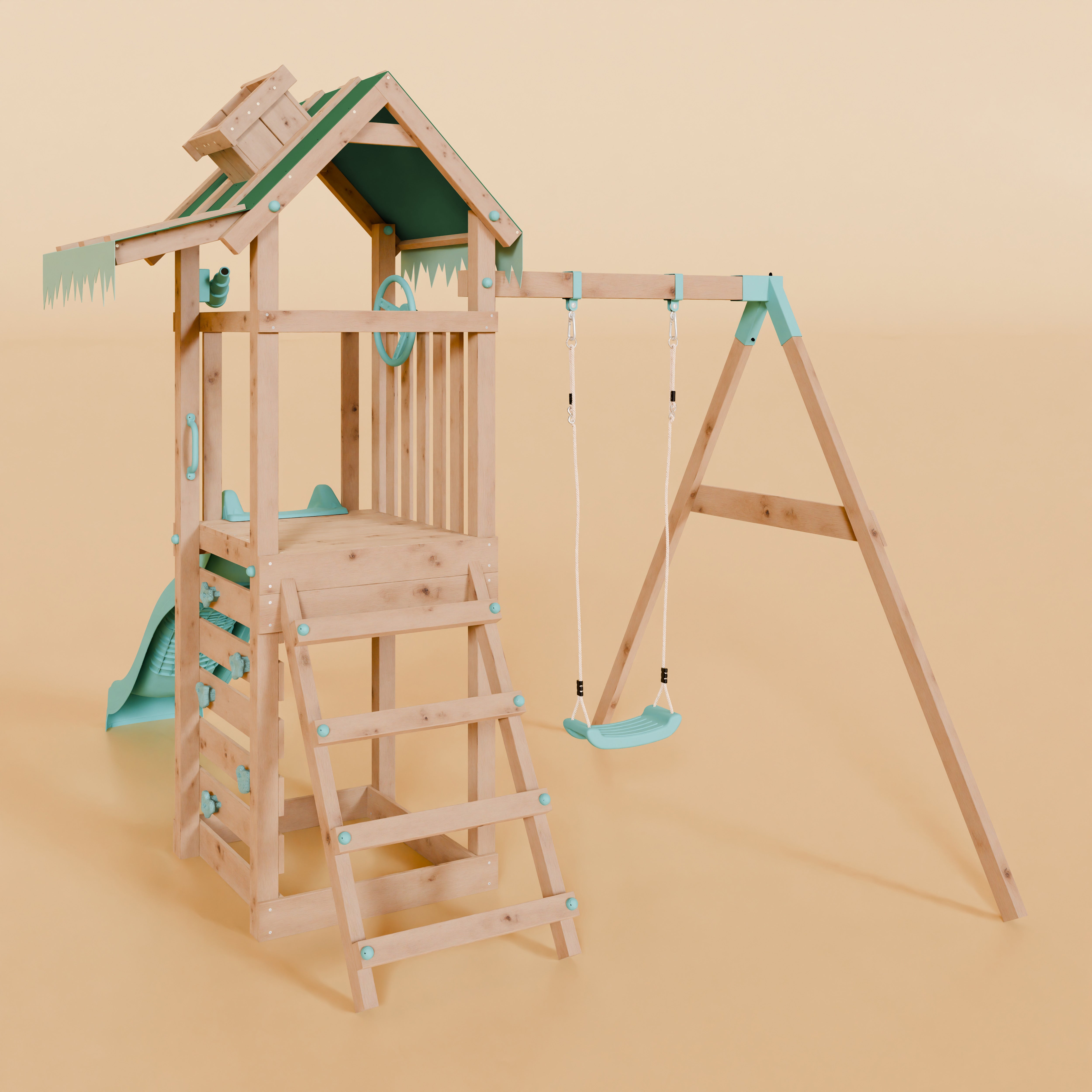 Climbing Frame With Single Swing - Eldertree Forest I